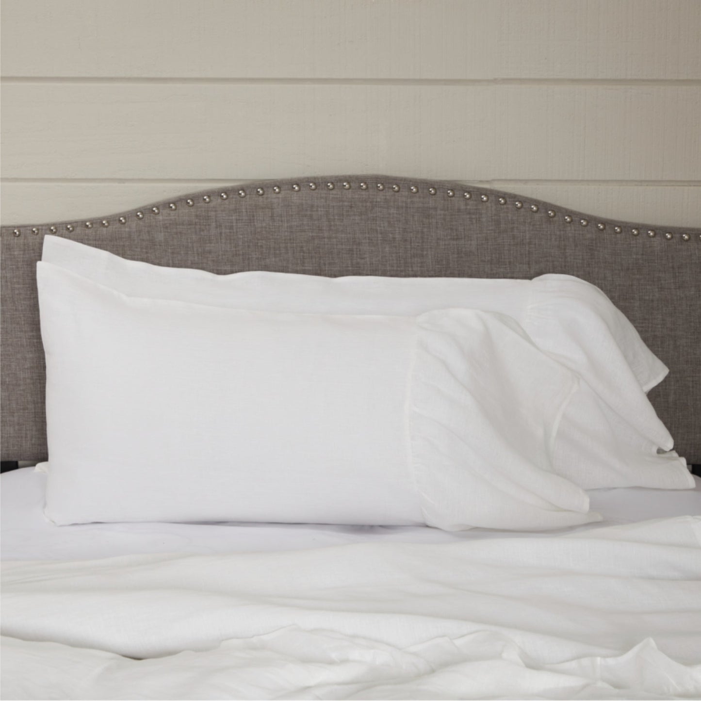 Provincial Linen White Standard Pillow Case Set of 2 +14