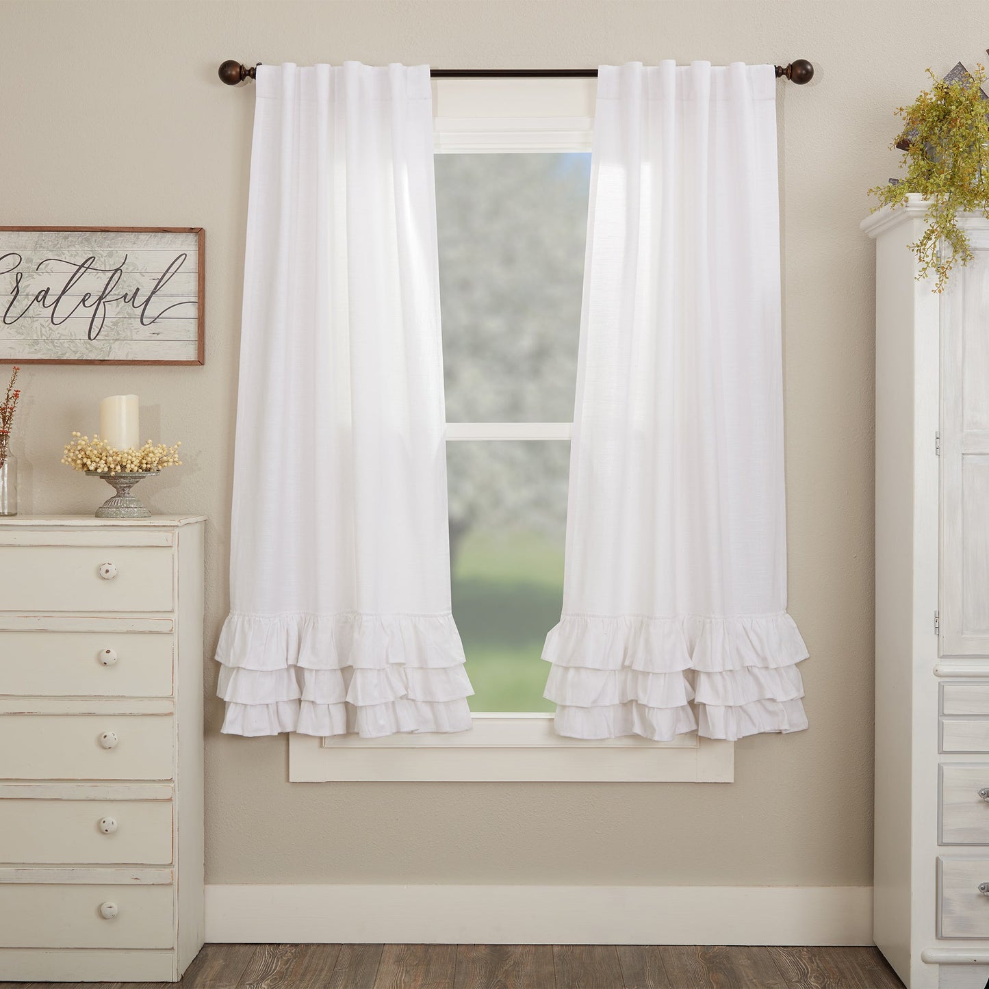 Serenity Ruffled Short Panel Set of 2