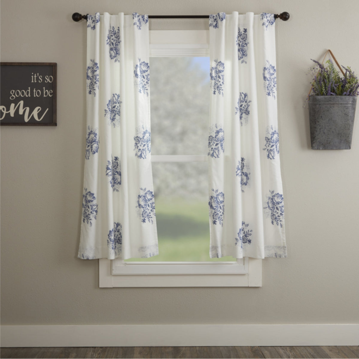 Lydia Blue Short Panel Set of 2