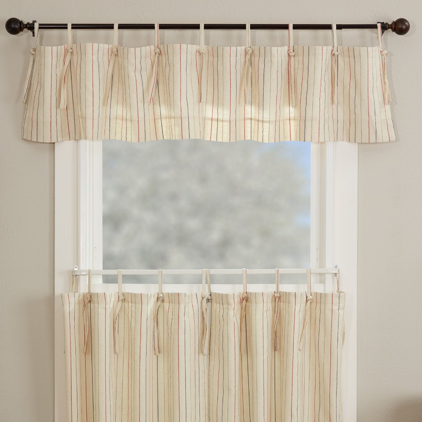 Betsy Stripe Tie Top Valance 16Lx72W