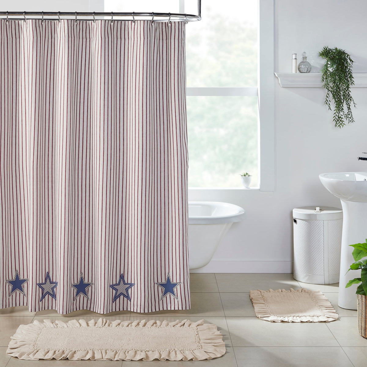 Celebration Applique Star Shower Curtain