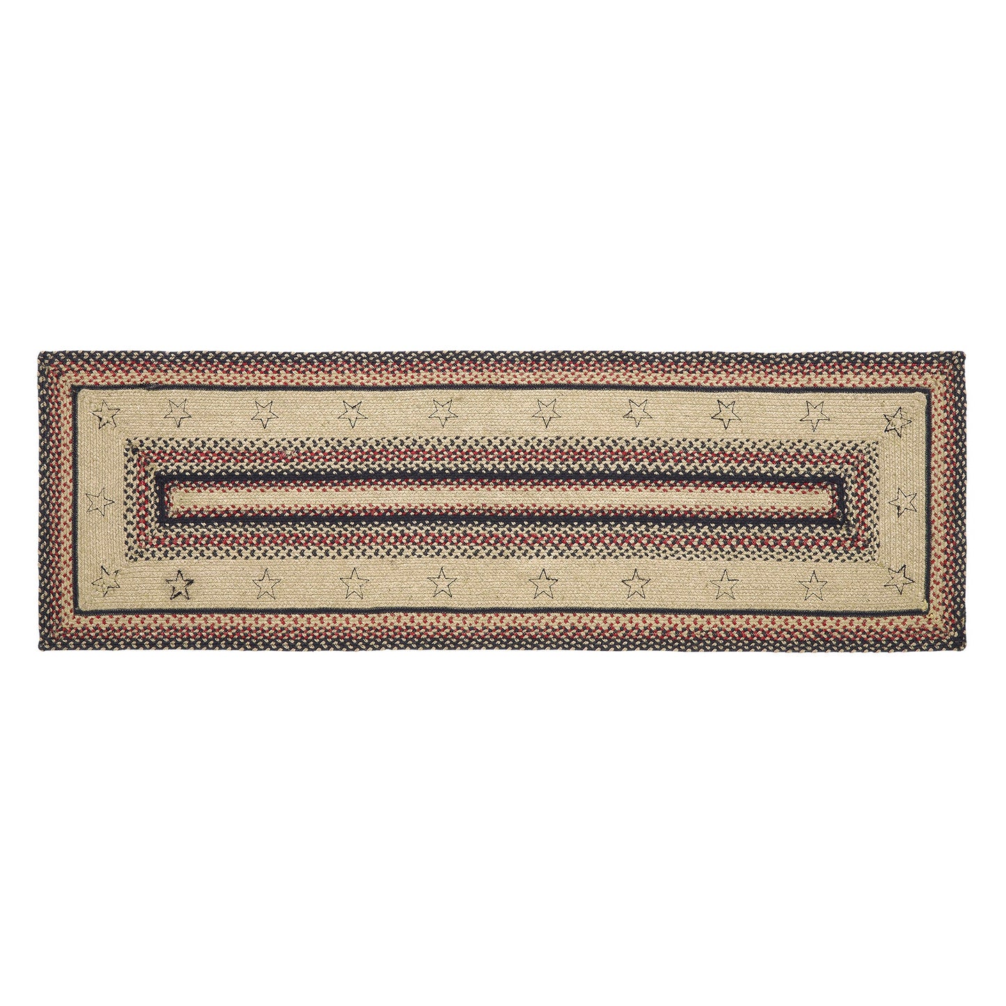 Colonial Star Jute Rug/Runner Rect w/ Pad 24x78