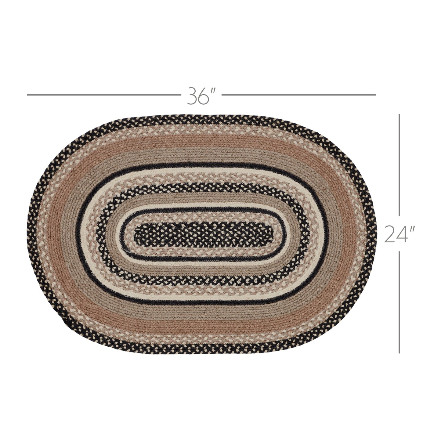 Sawyer Mill Charcoal Creme Jute Rug Oval 24x36