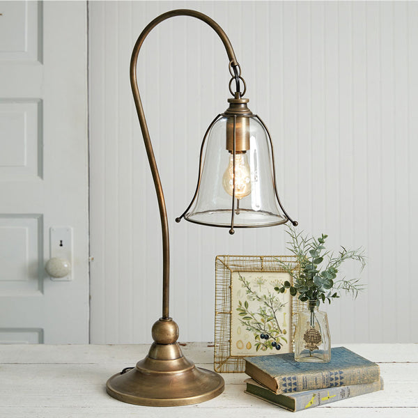 Antique Gooseneck Brass Finish Lamp