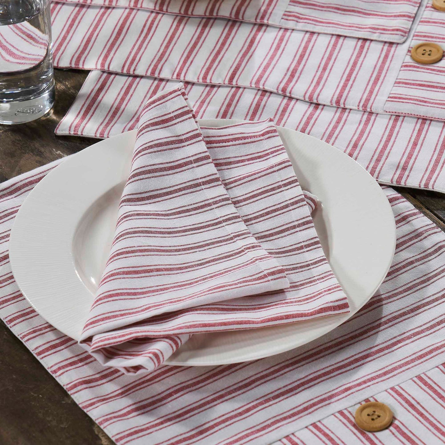 Timeless Ticking Red Napkin Set of 4