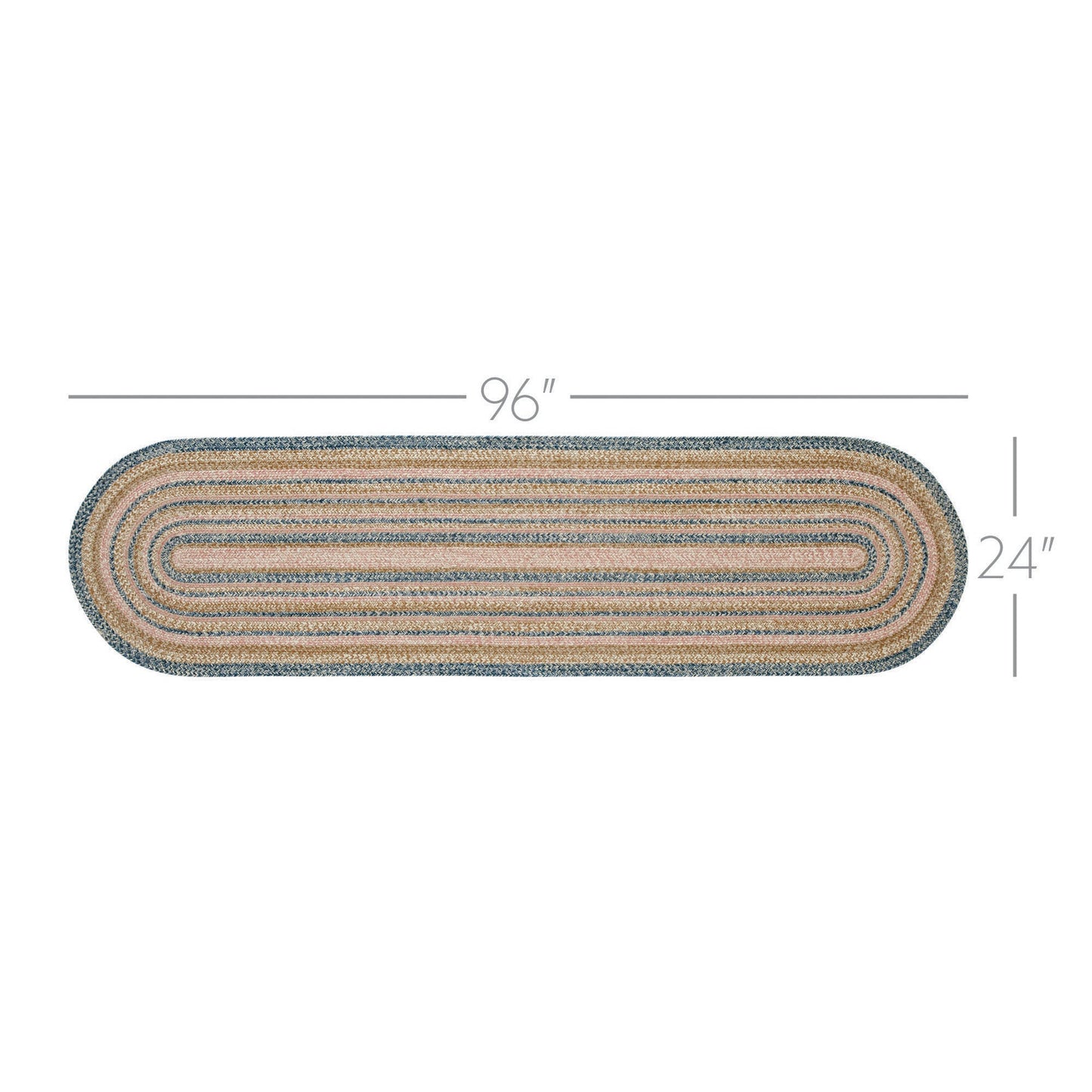 Kaila Jute Rug/Runner Oval w/ Pad 24x96