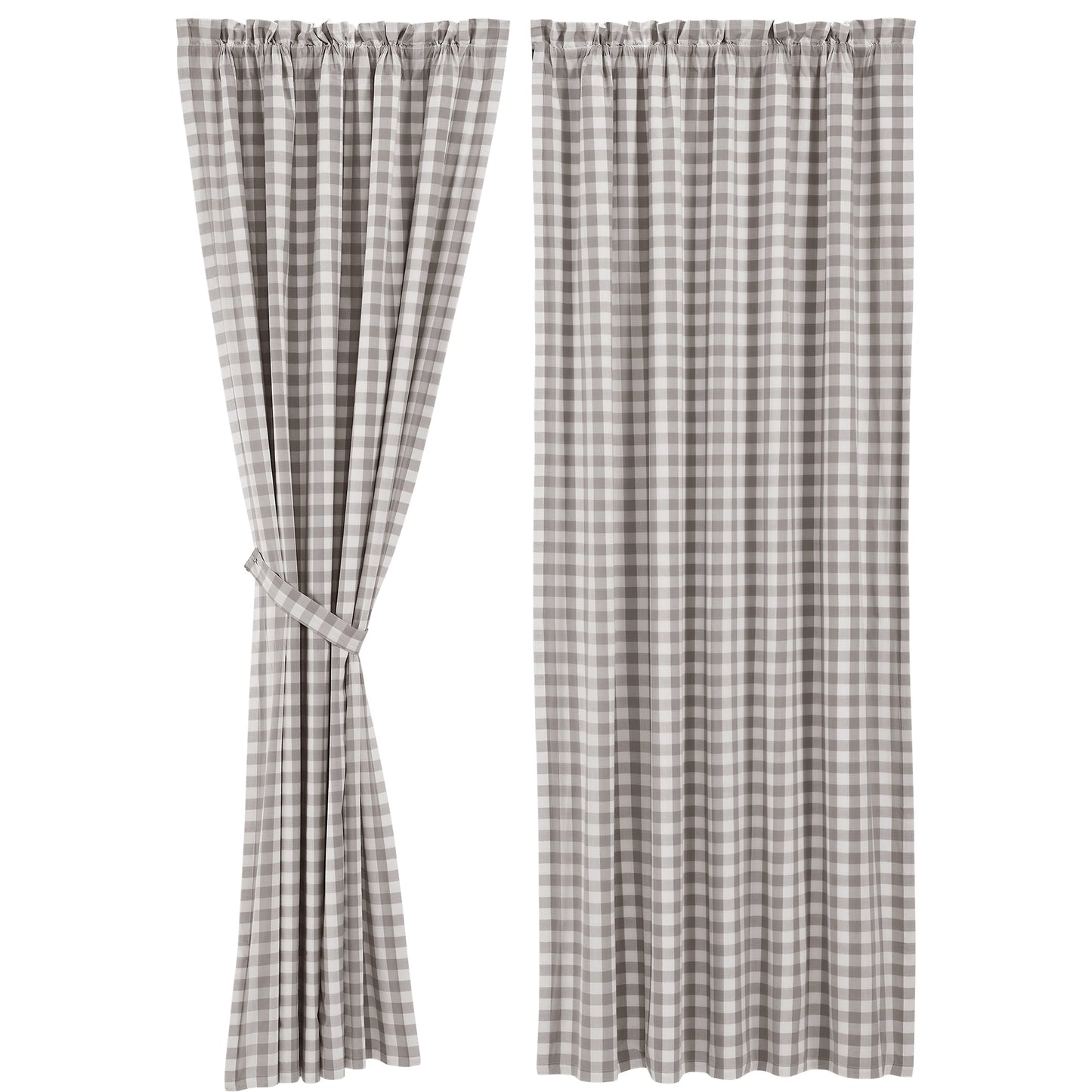 Annie Buffalo Grey Check Blackout Panel 84x50