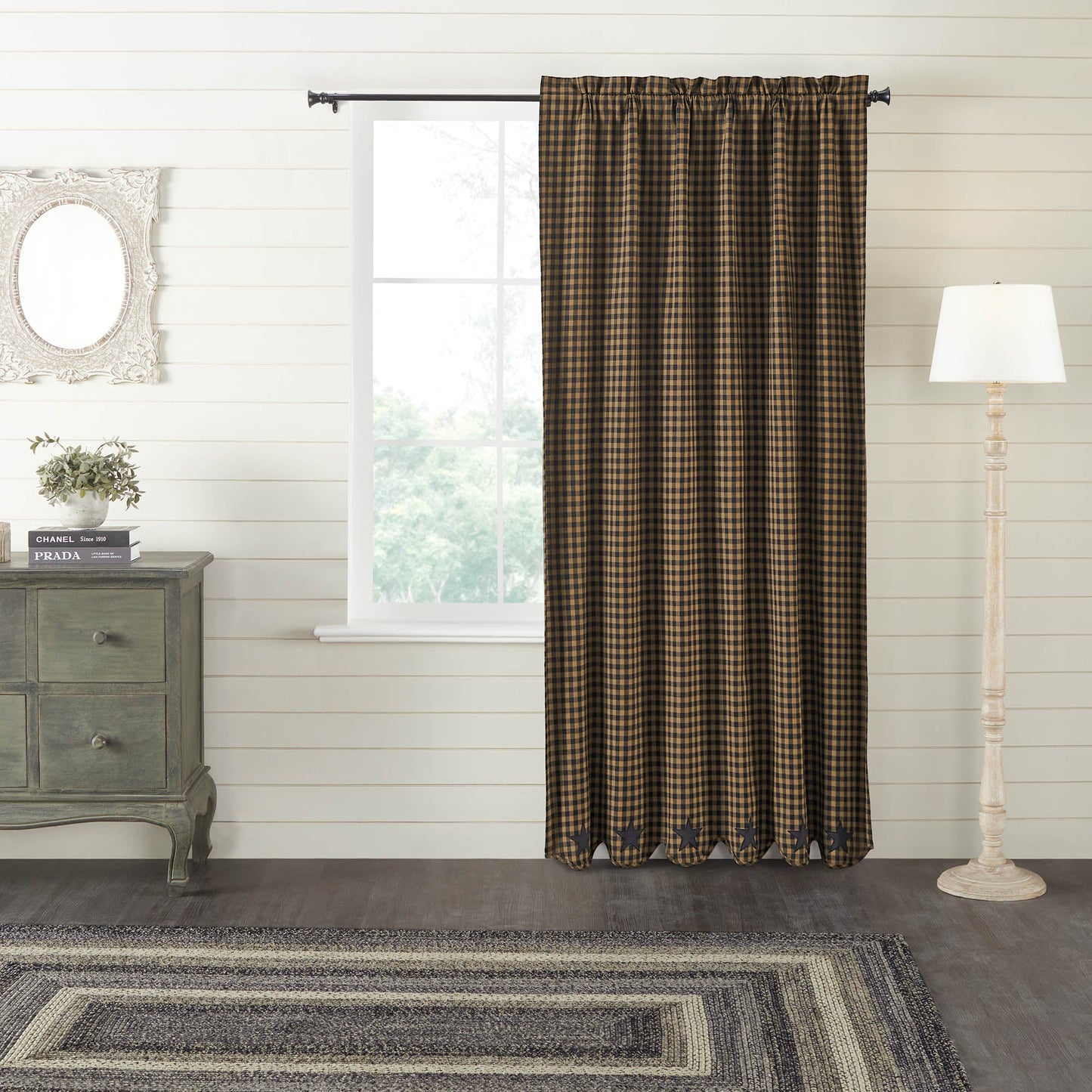 Black Star Blackout Panel Scalloped