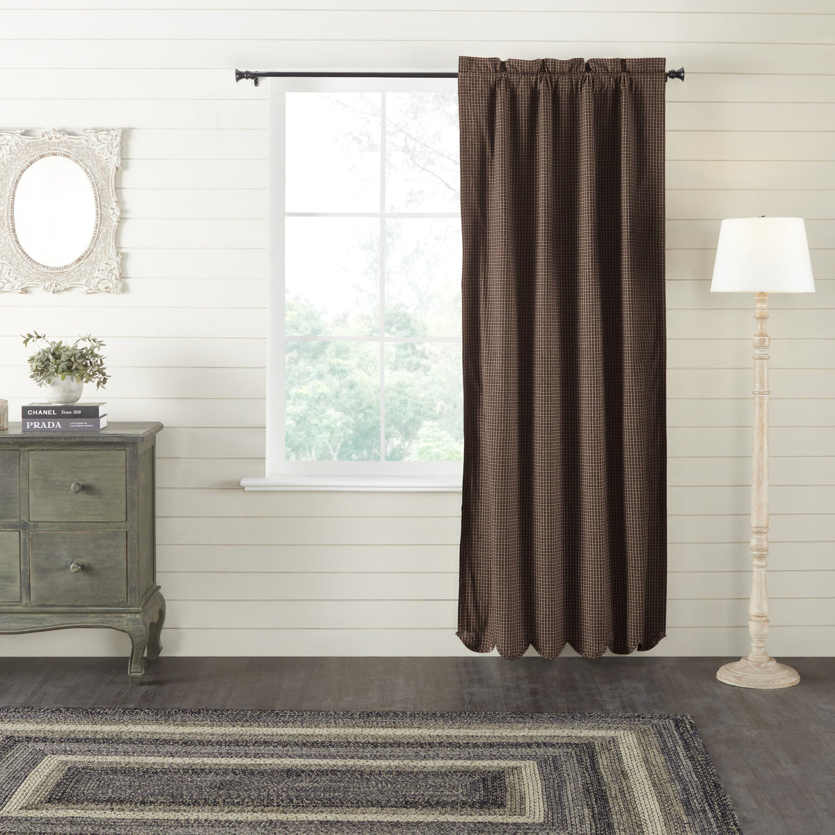 Kettle Grove Plaid Scalloped Blackout Panel