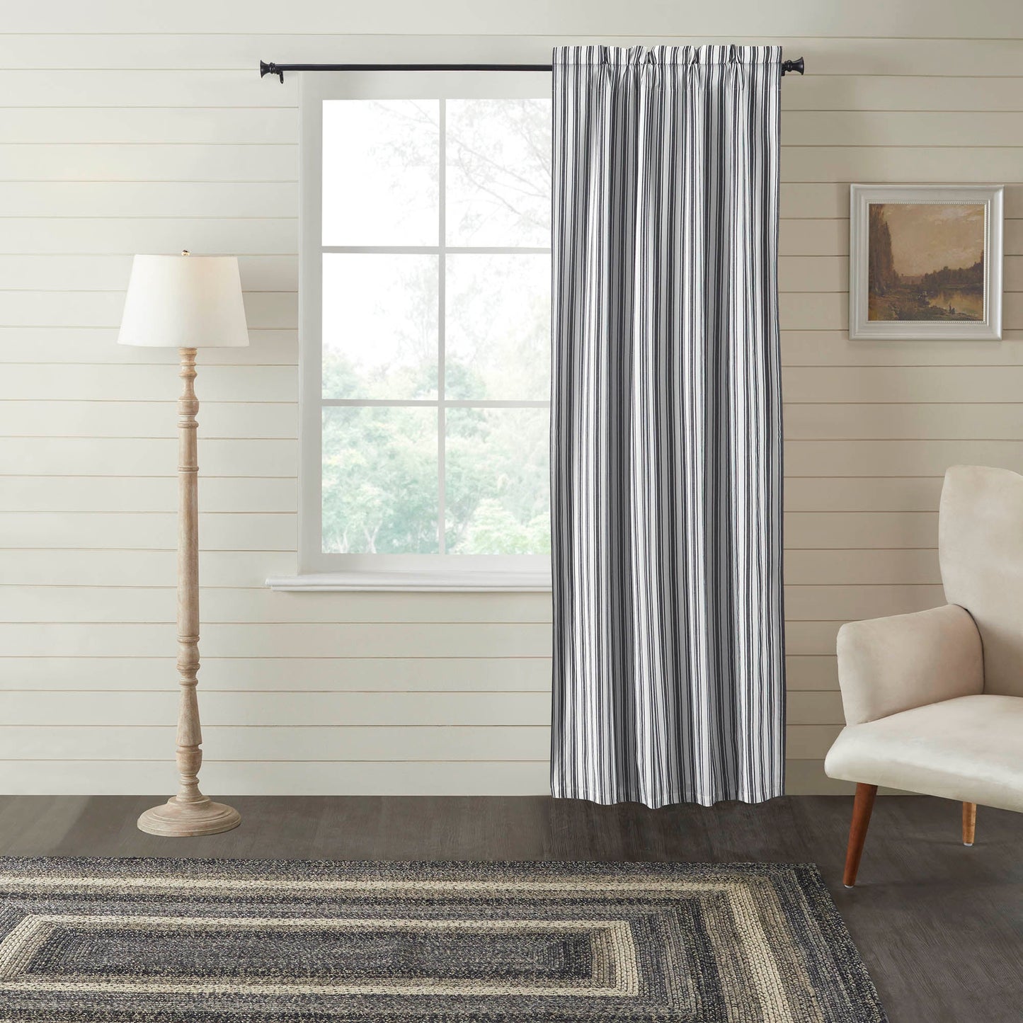 Sawyer Mill Black Ticking Stripe Blackout Panel