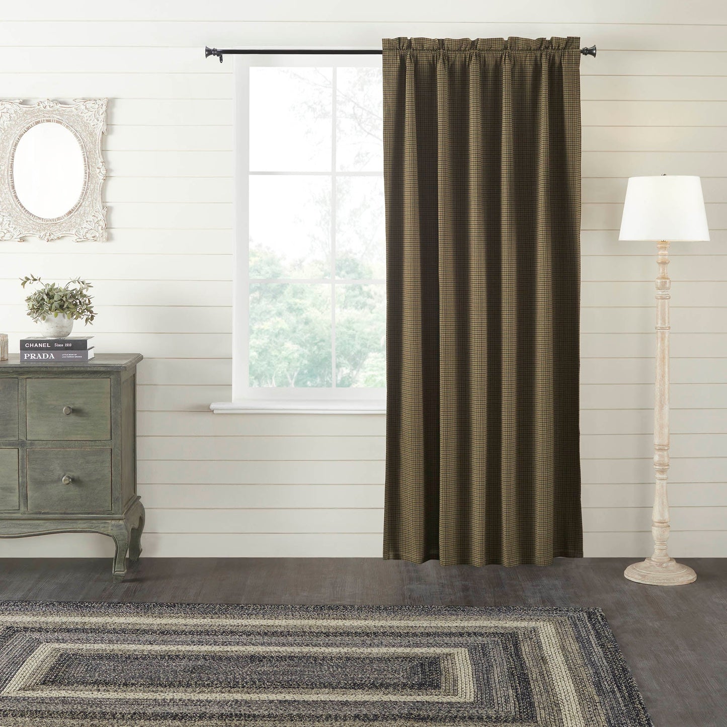 Tea Cabin Green Plaid Blackout Panel