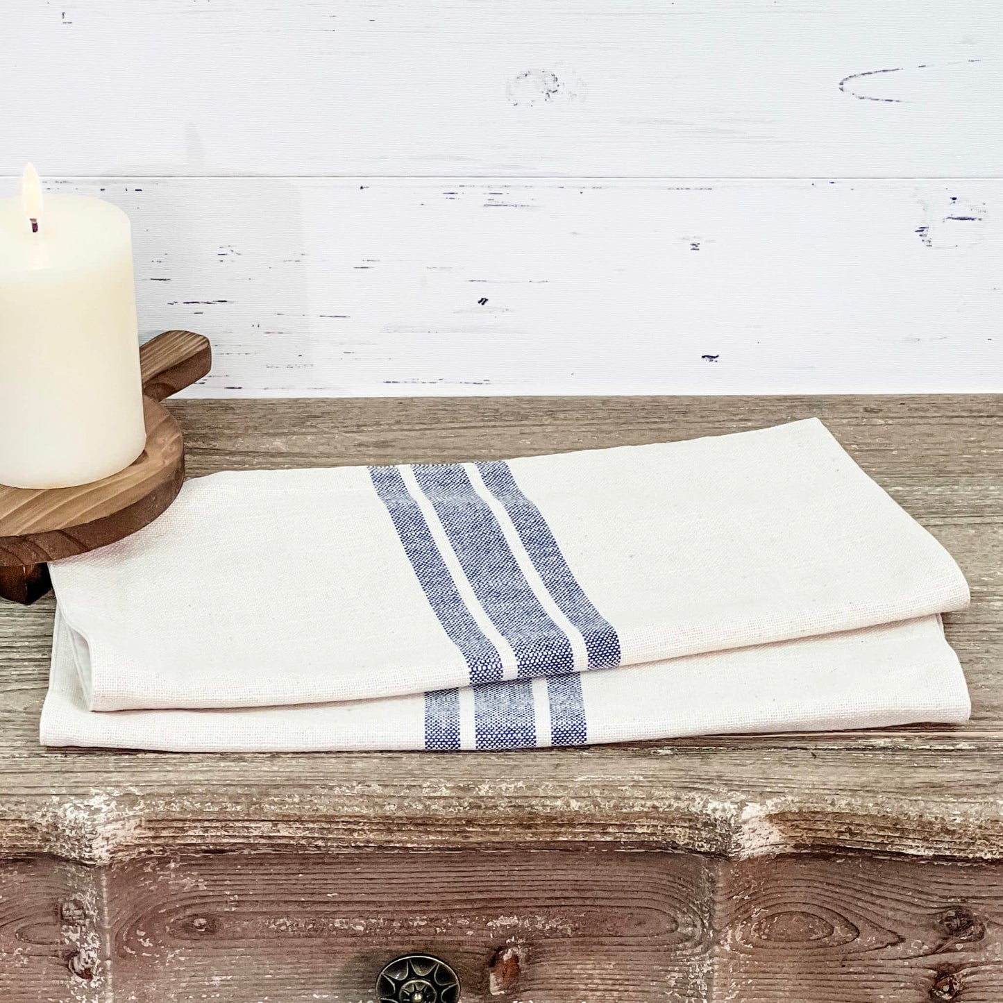 Market Place Blue Grain Sack Stripe Tablemat Set of 2