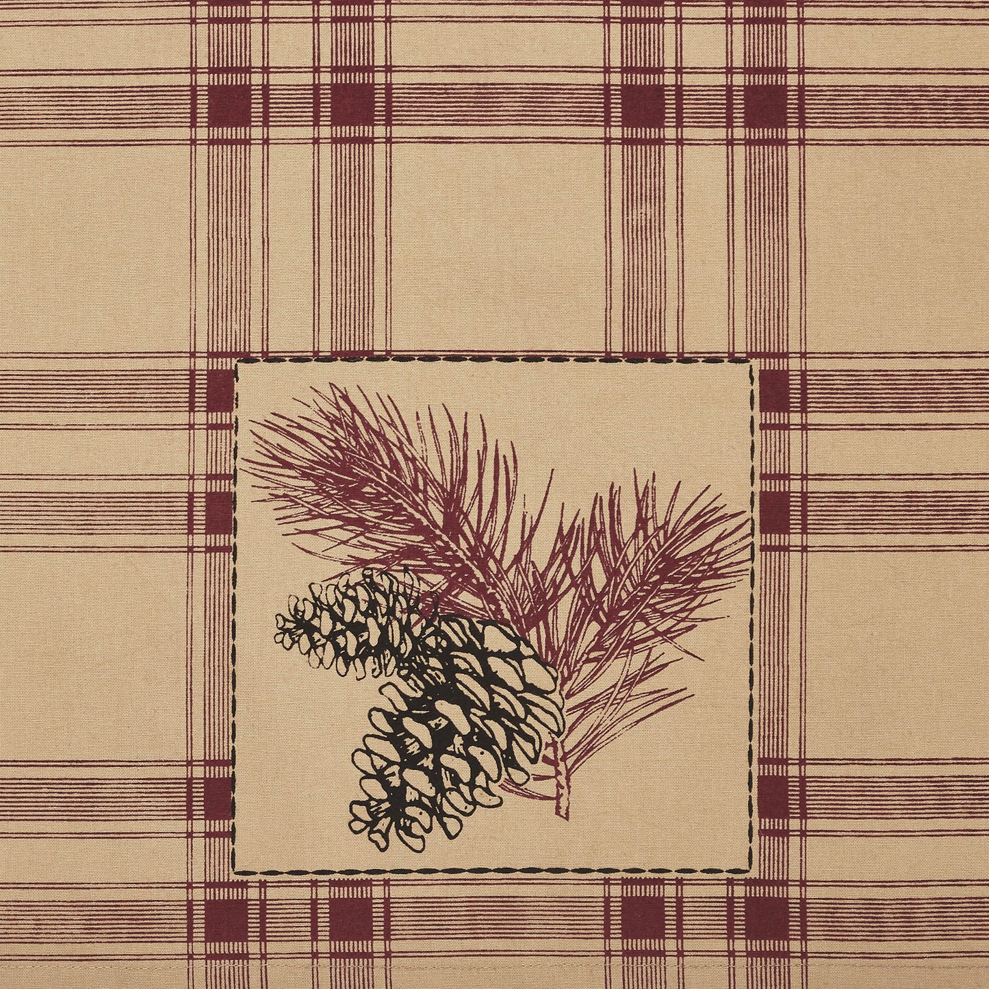Connell Pinecone Plaid Cotton Kitchen & Dish Towel Set, 3 Absorbent Rustic Farmhouse Lodge Decor Tea Towels, 19x28 Inch