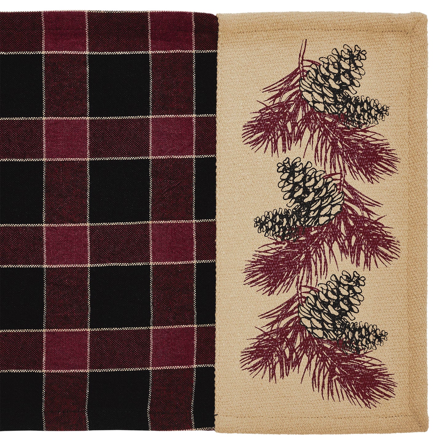 Connell Rustic Lodge Farmhouse Pinecone Fabric Table Runner 12x36 Inch Home Decor