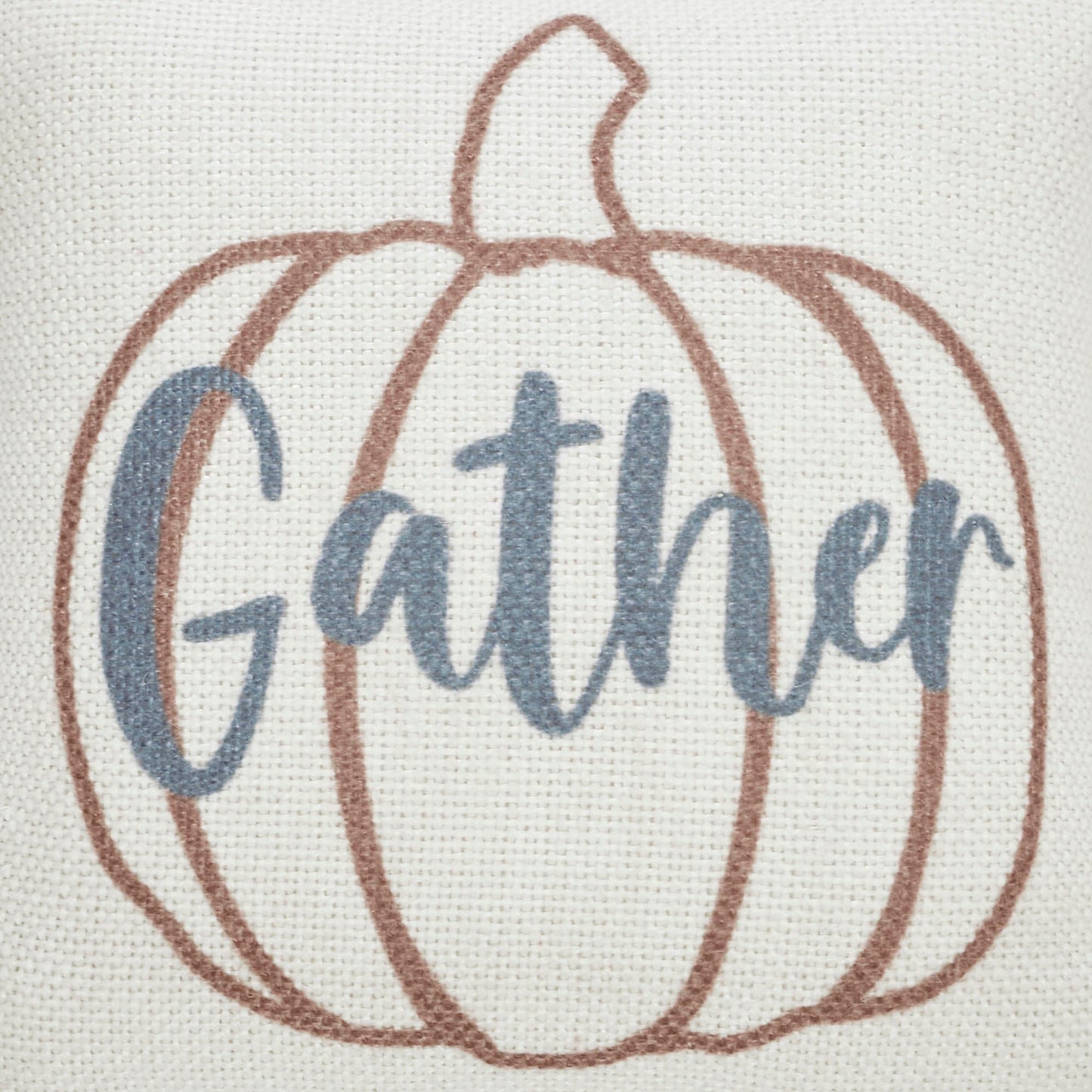 Farmhouse Fall Harvest Pumpkin Gather Decorative Accent Pillow 6x6 Inch