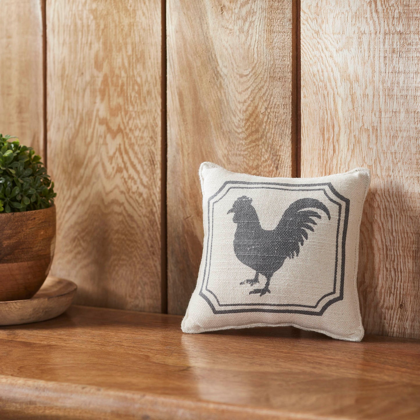 Finders Keepers Rooster Silhouette Pillow