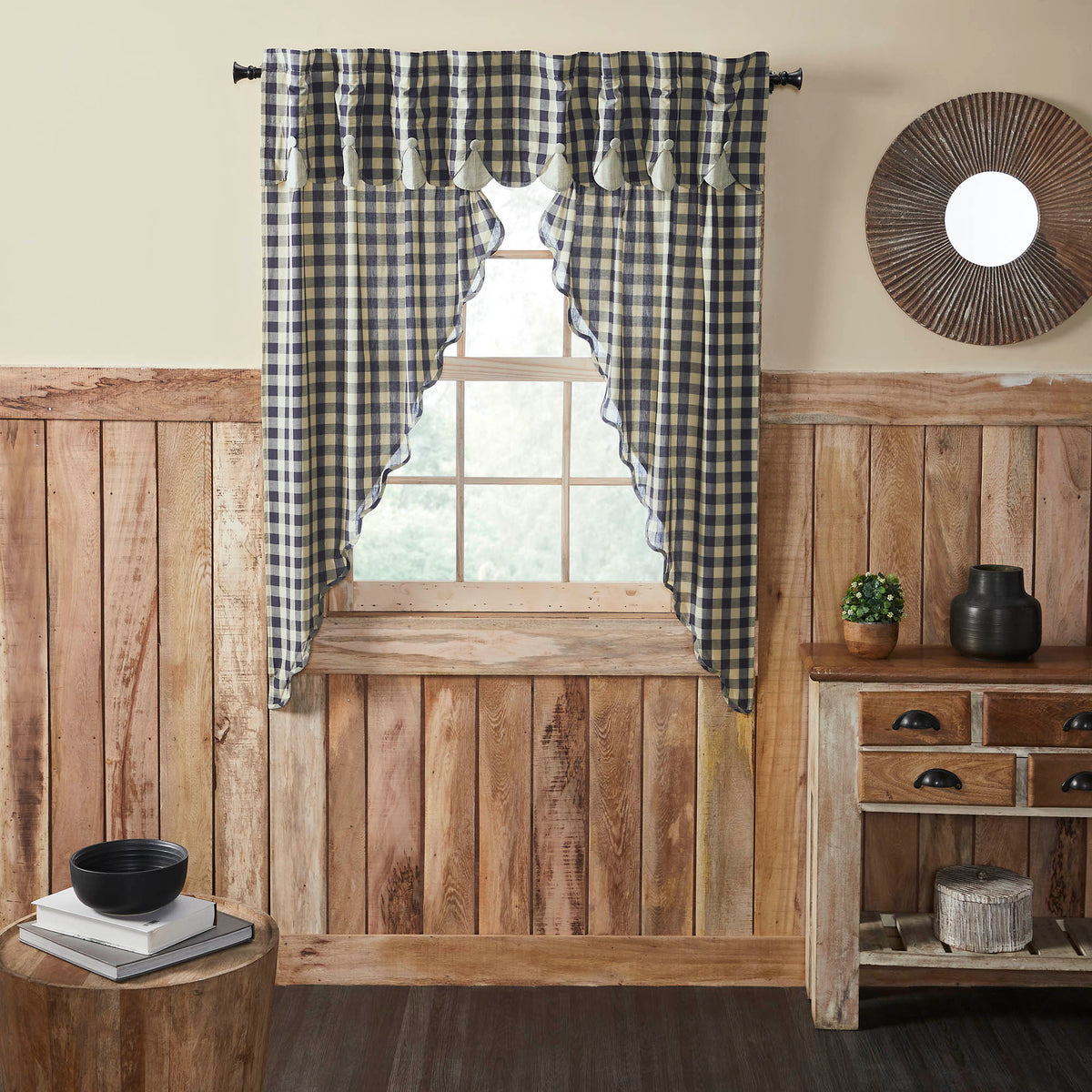 My Country Scalloped Layered Prairie Short Panel Set of 2