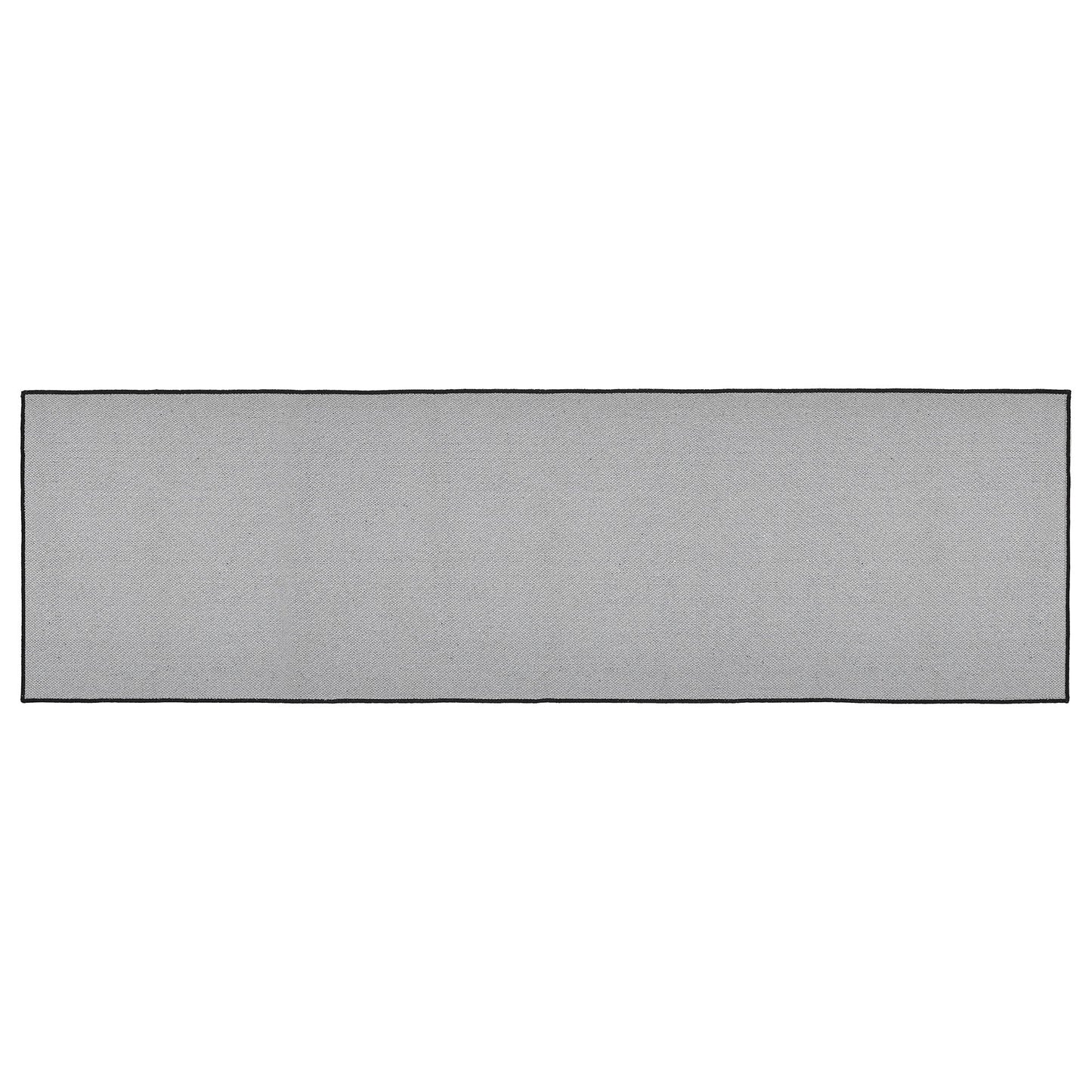Black Check Polyester Rug/Runner Rect 22x78