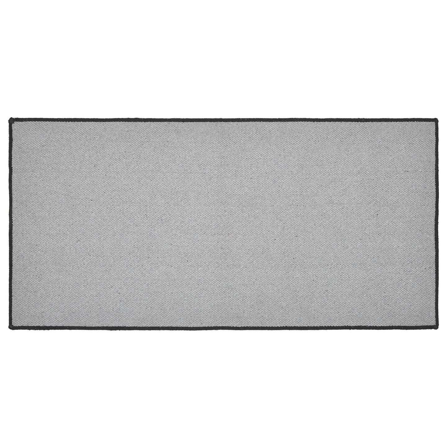 Black Check Welcome Polyester Rug Rect 17x36