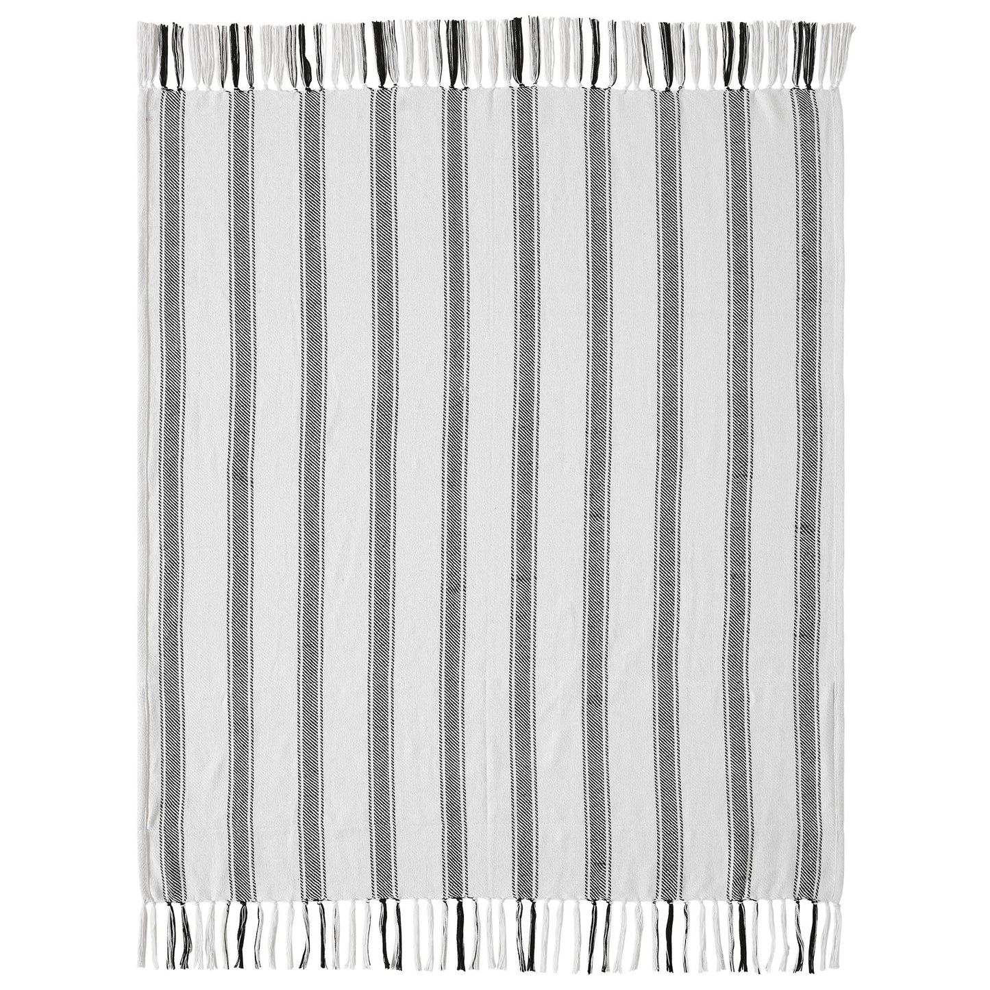 Sawyer Mill Black Ticking Stripe Woven Throw 50x60