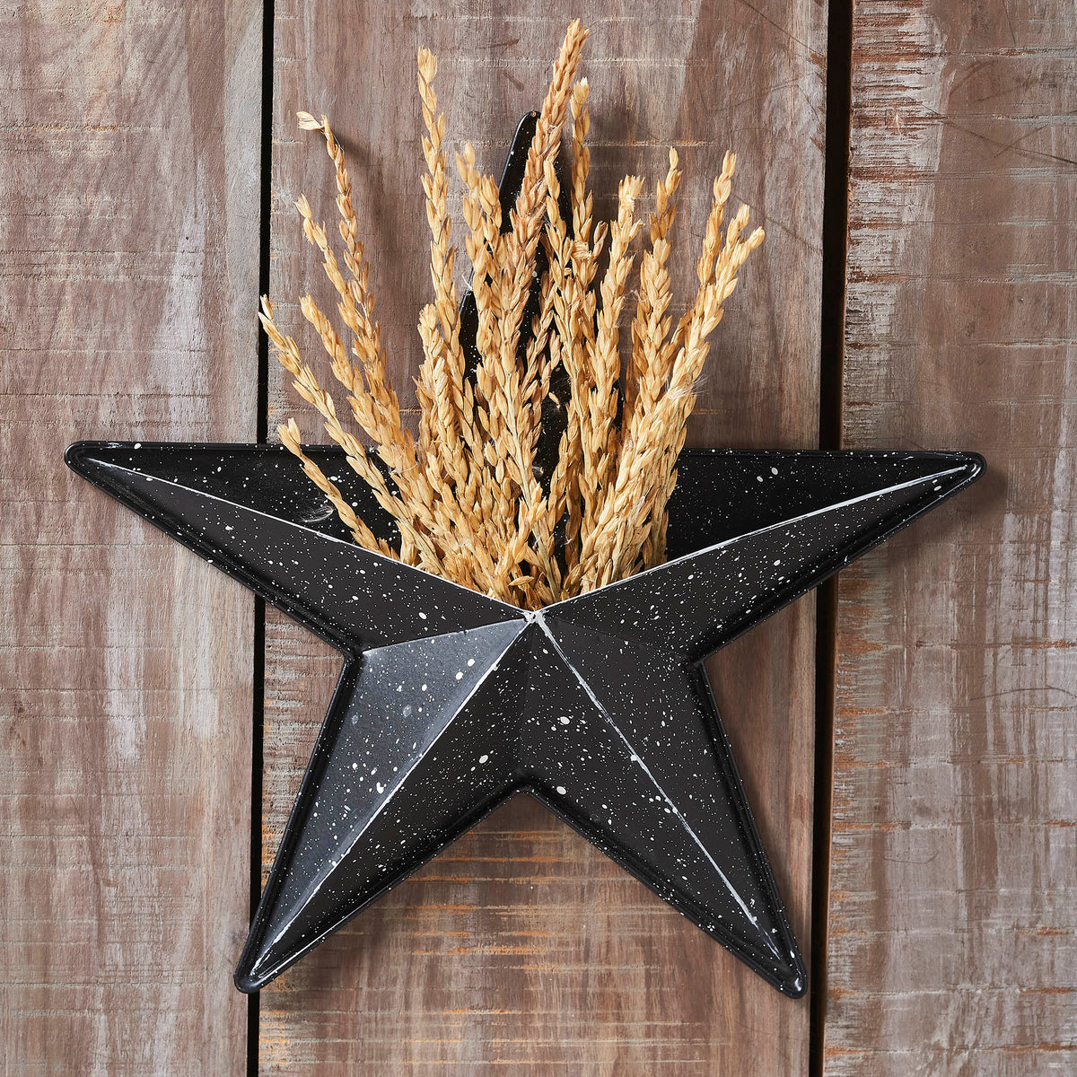 Metal Star Speckled w/ Pocket Black Distressed