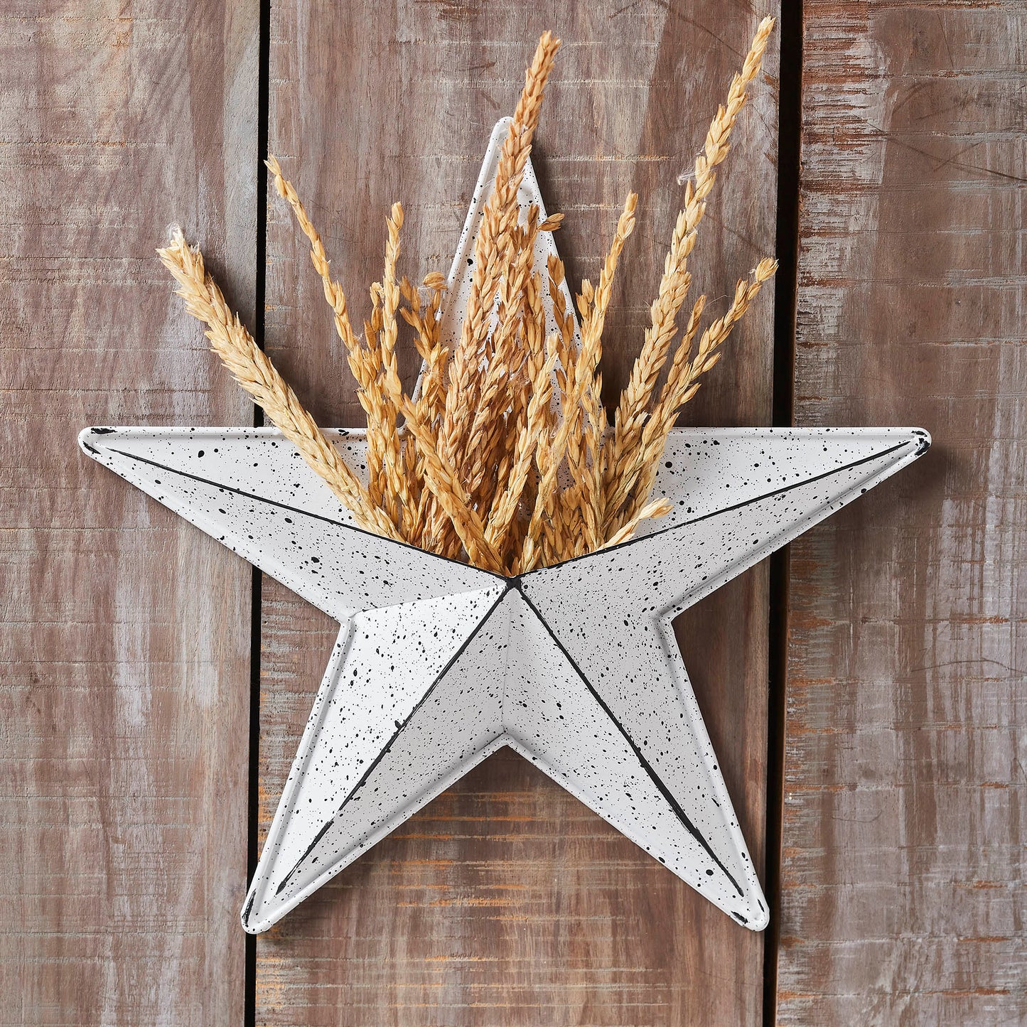 Metal Star Speckled w/ Pocket White Distressed