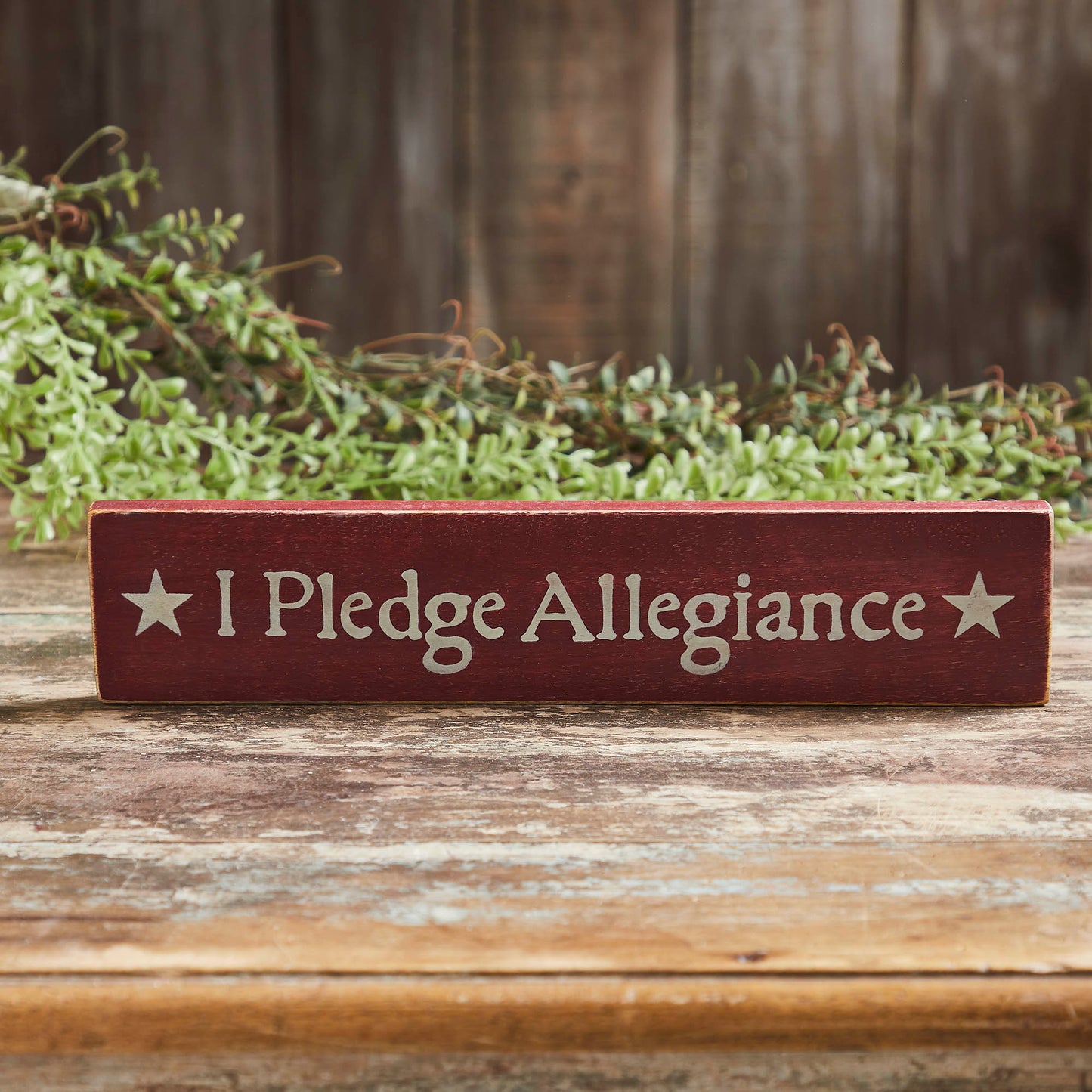 I Pledge Allegiance Red Wooden Sign