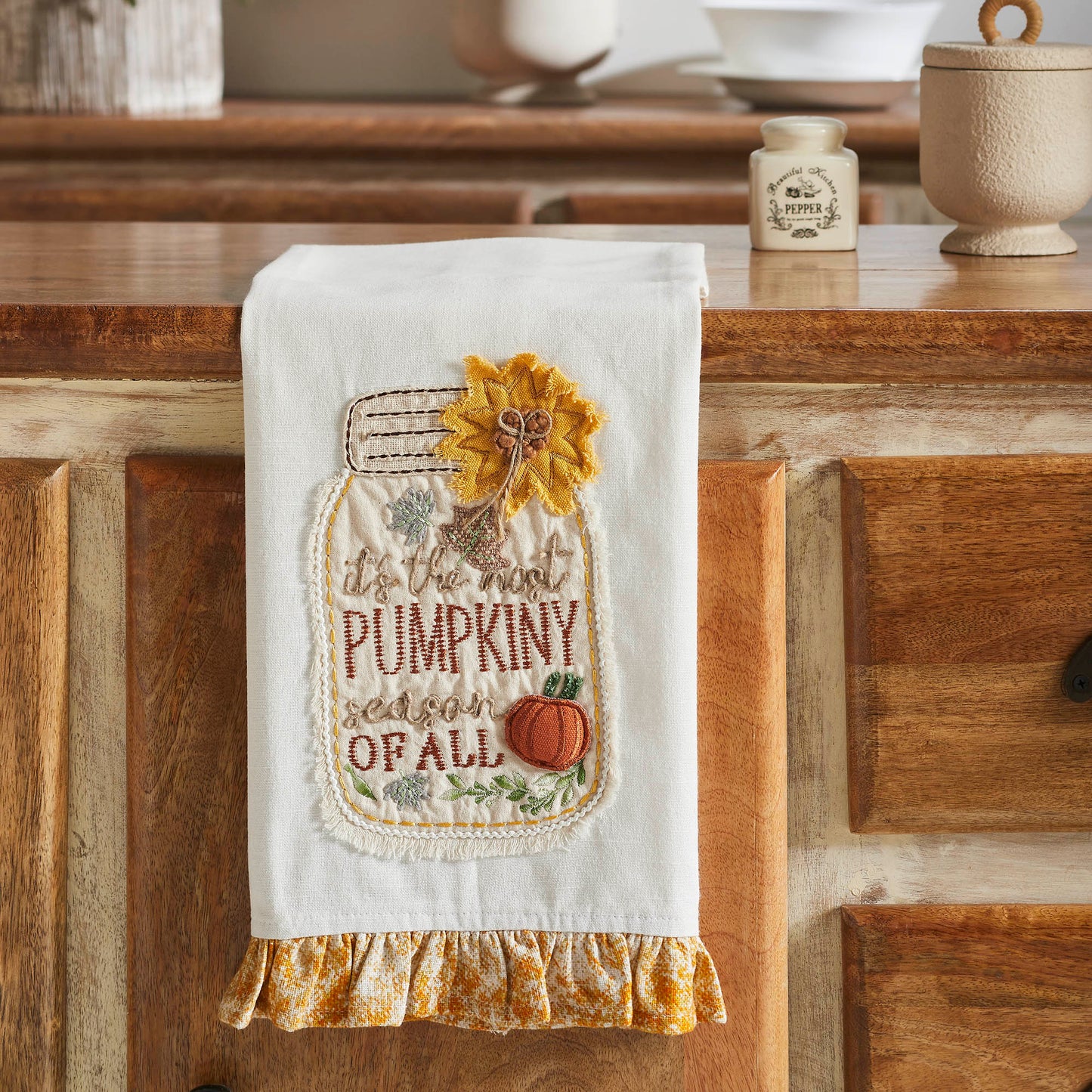 Fall Autumn Pumpkin Kitchen Dish Towel Decorative Harvest Tea Towel Decor