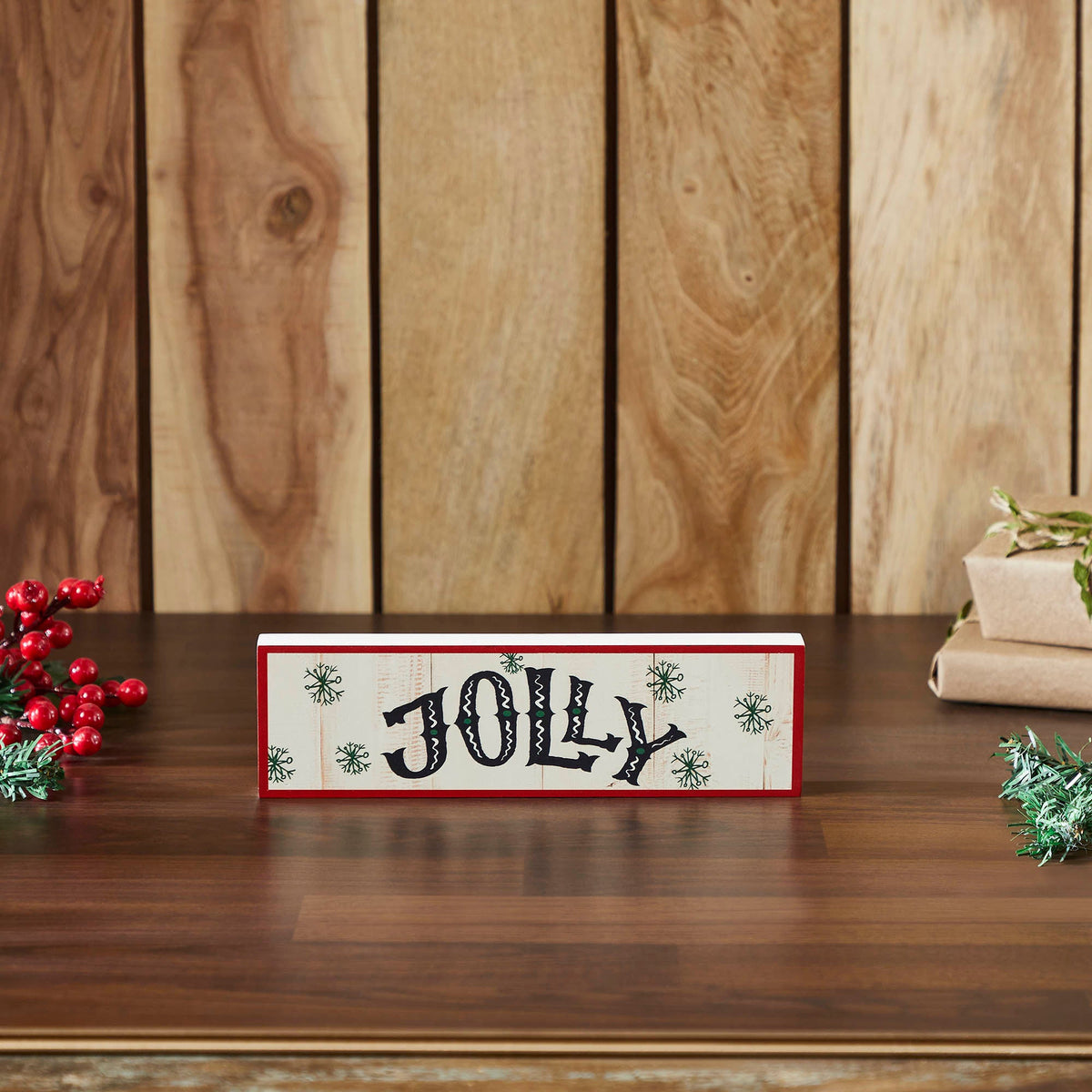 Jolly Snowflake Block Sign