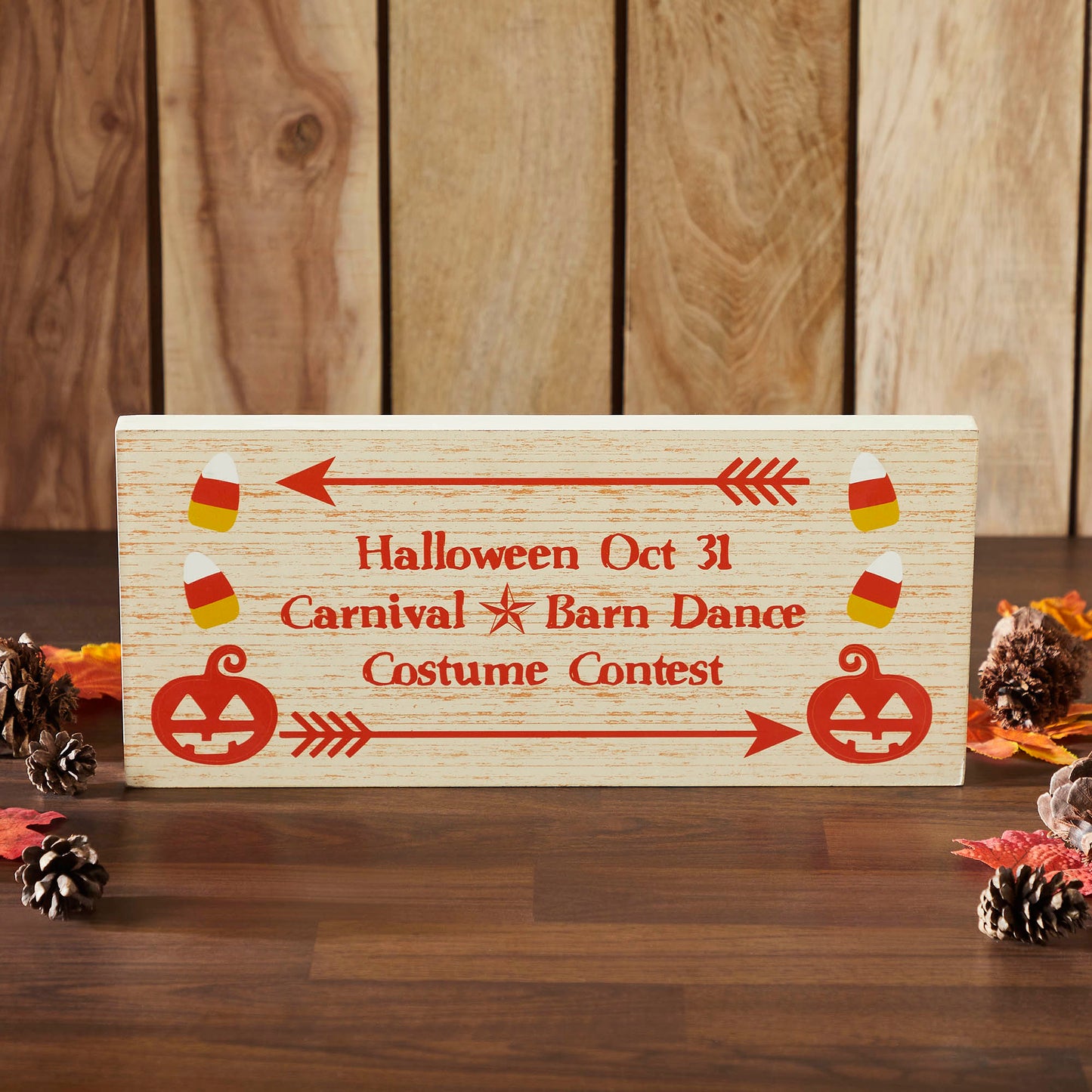 Halloween Carnival Theme Spooky Funhouse MDF Wood Wall Decor Sign Inch Seasonal Party Decoration