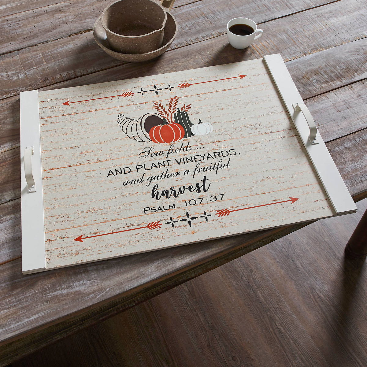 Farmhouse Wooden Noodle Board Stove Top Cover Psalm 107:37 Harvest Kitchen Decor Inches