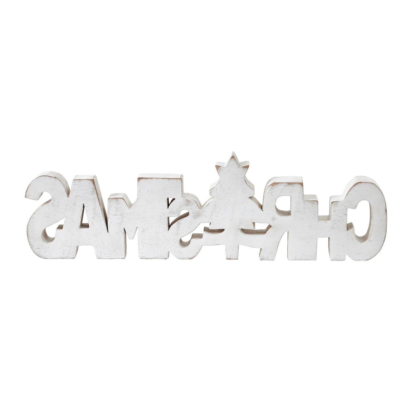 CHRISTMAS Carved Wooden Sign 15x4.25x1