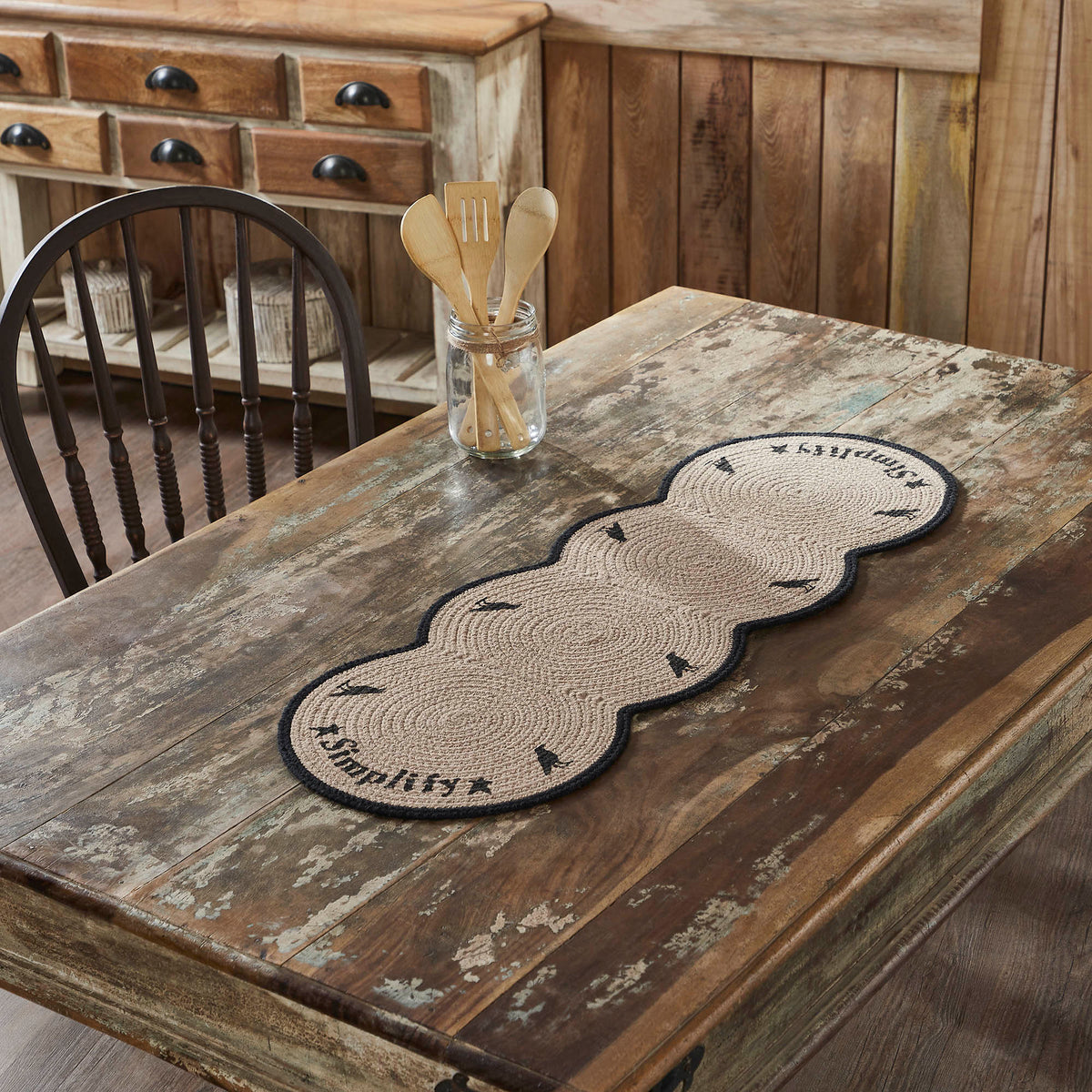 Raven Harvest Simplify Stencil Farmhouse Table Runner Rustic Fall Autumn Kitchen Decor
