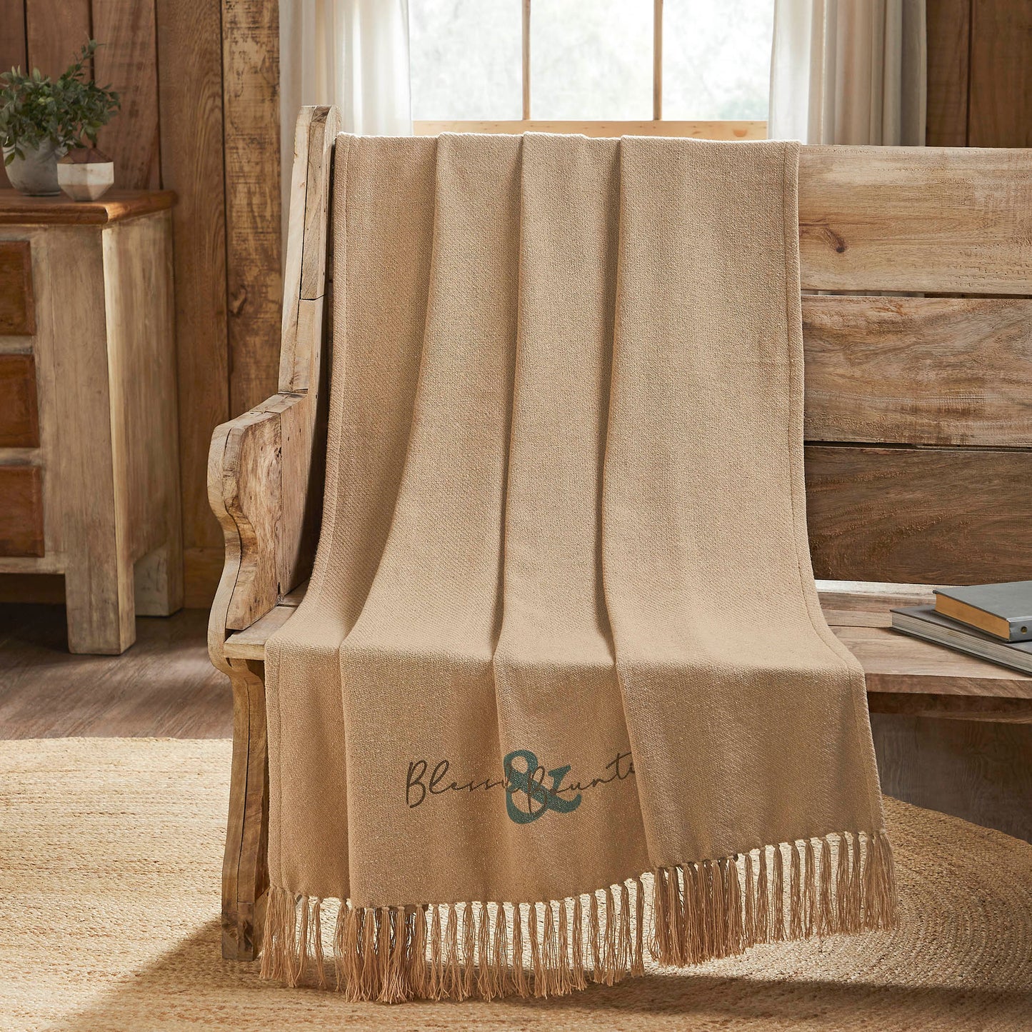 Autumn Fall Inspirational Woven Throw Blanket 50x60 Farmhouse Decorative Home Accent
