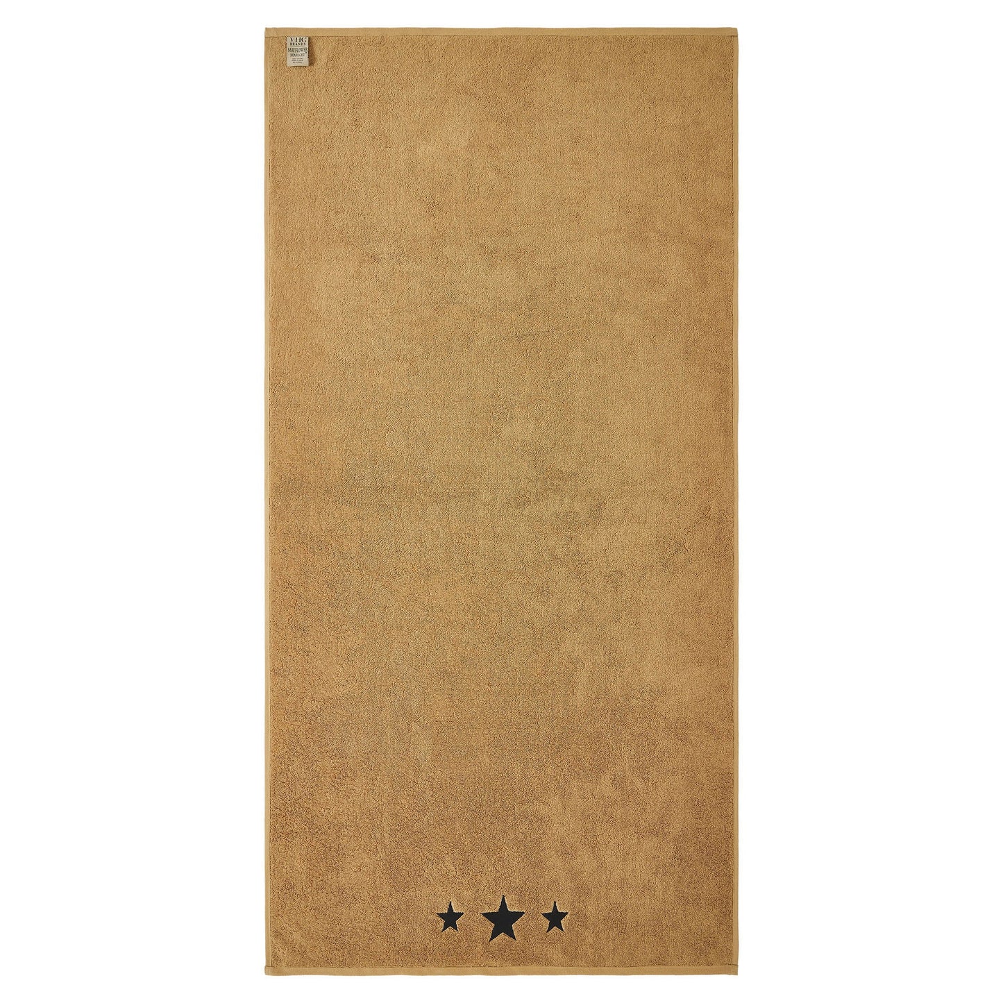 Black Stars Tan Bath Towel Set of 2 27x54