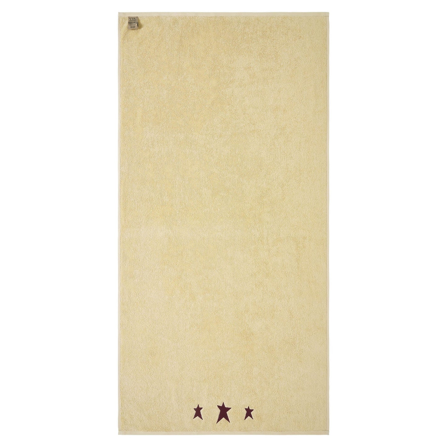 Burgundy Prim Stars Creme Bath Towel Set of 2 27x54