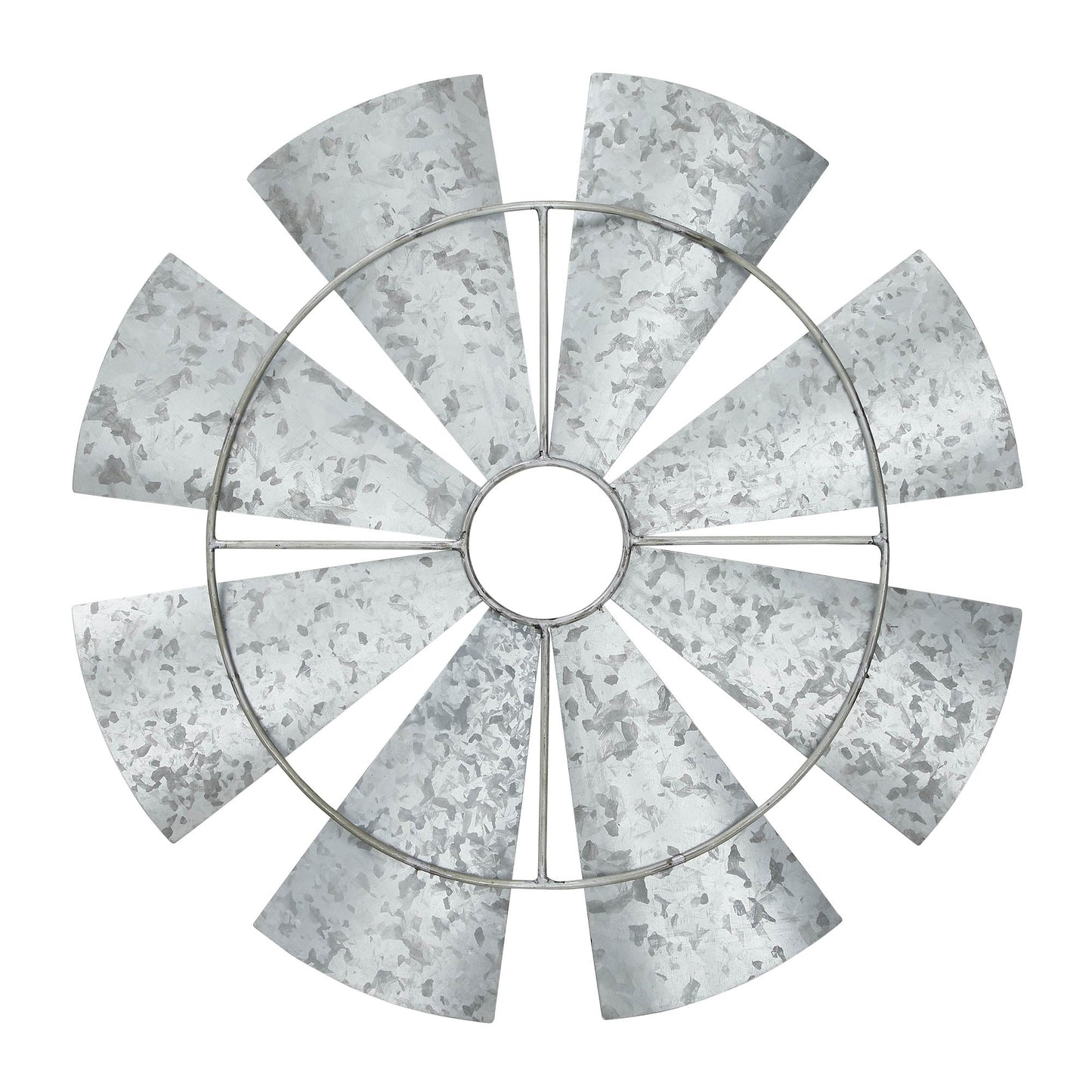Galvanized Metal Windmill Blades Wall Hanging 16.75x16.75