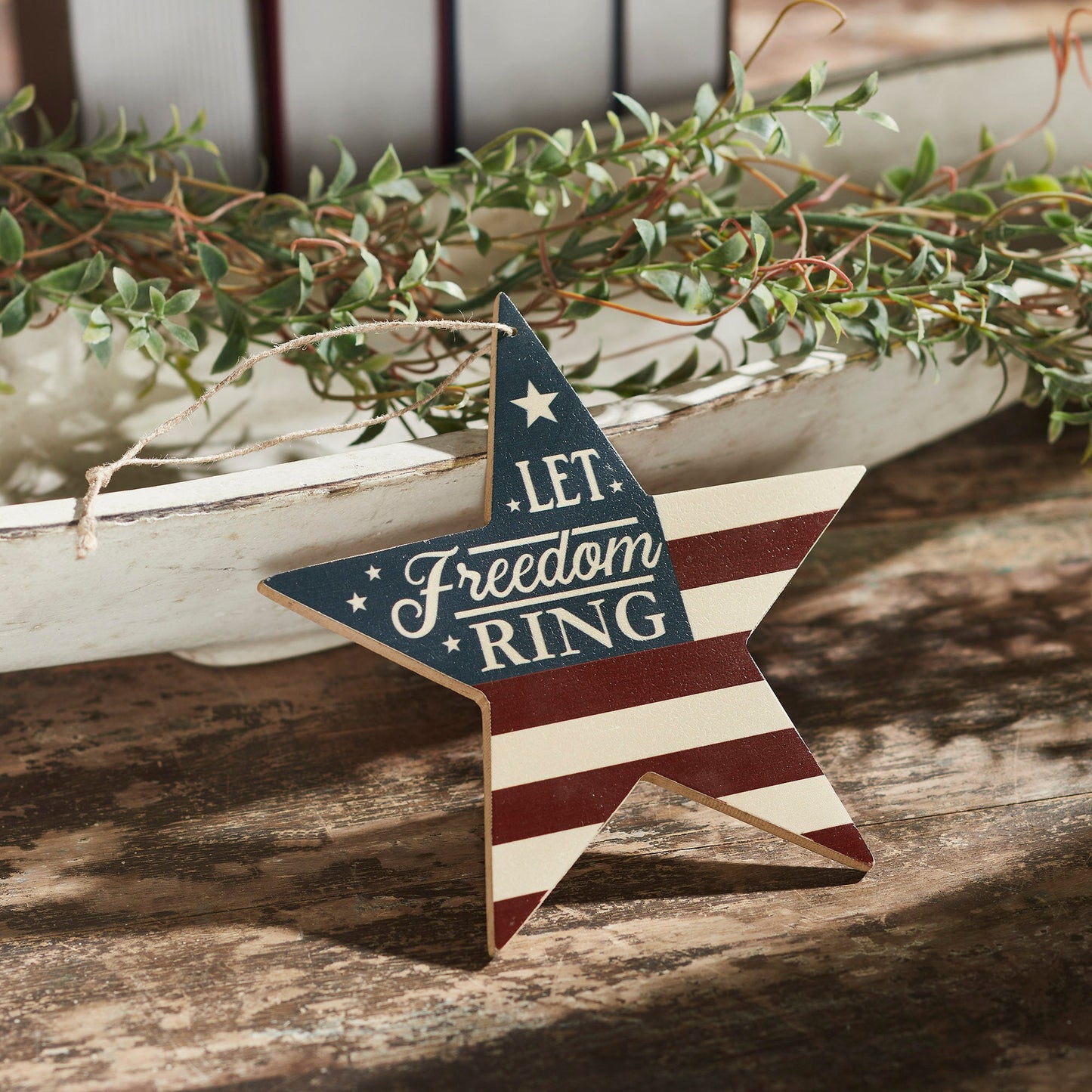 My Country Let Freedom Ring MDF Star Ornament
