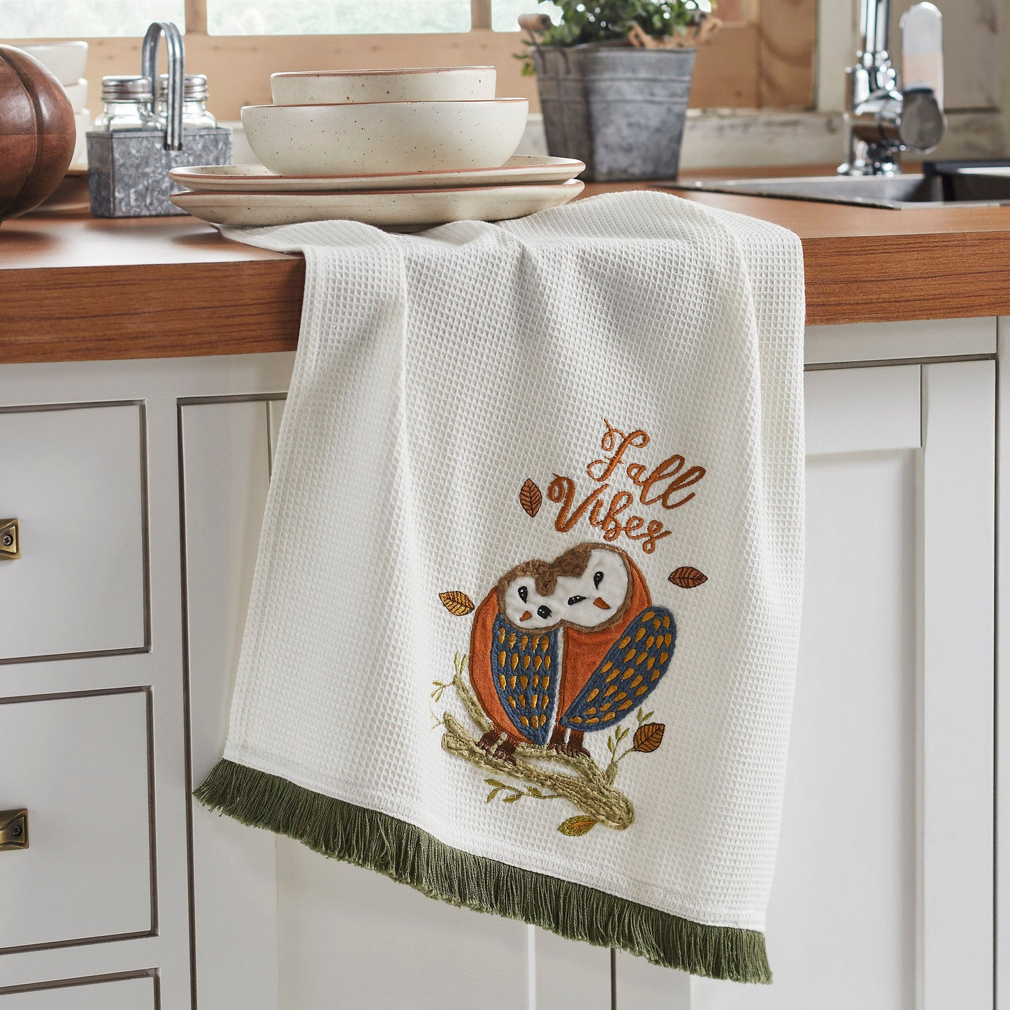 Fall Harvest Absorbent Cotton Kitchen Tea Towel Seasonal Farmhouse Dish Towel Home Decor
