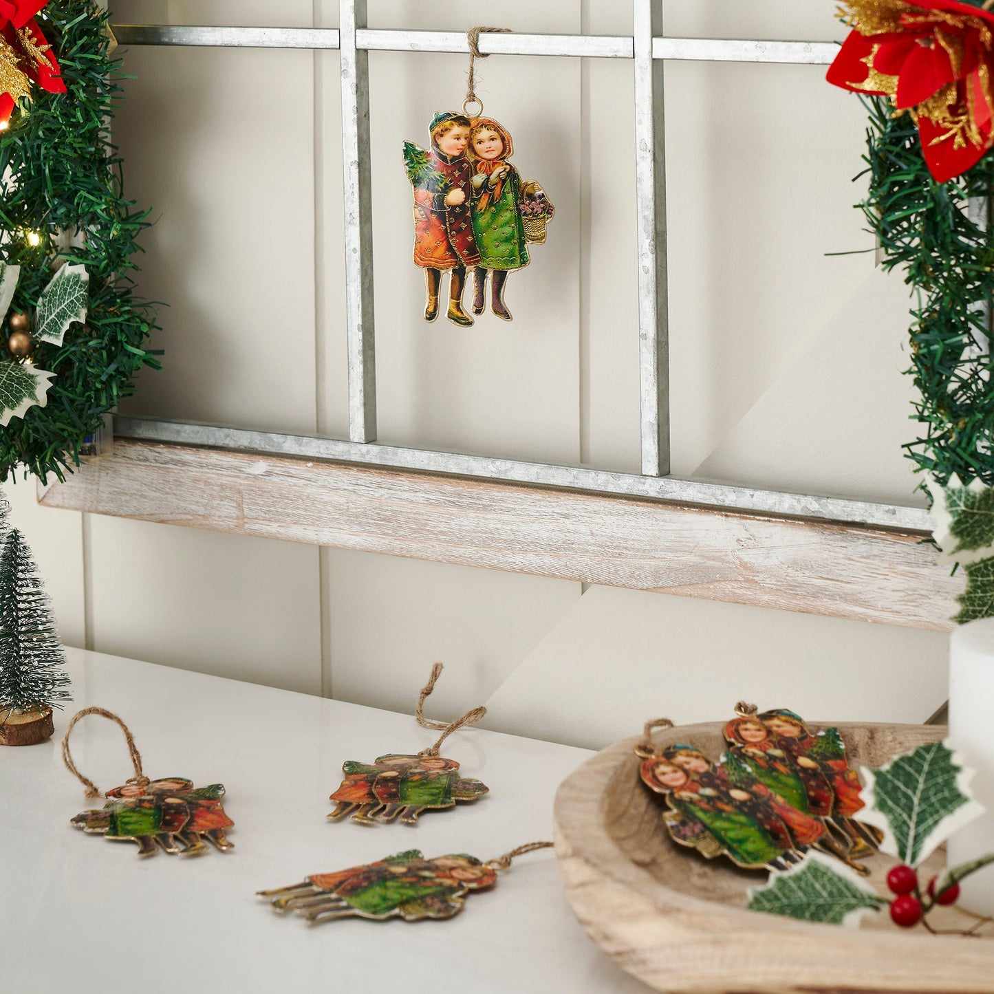 Winter Nostalgia Metal Ornament Set of 6