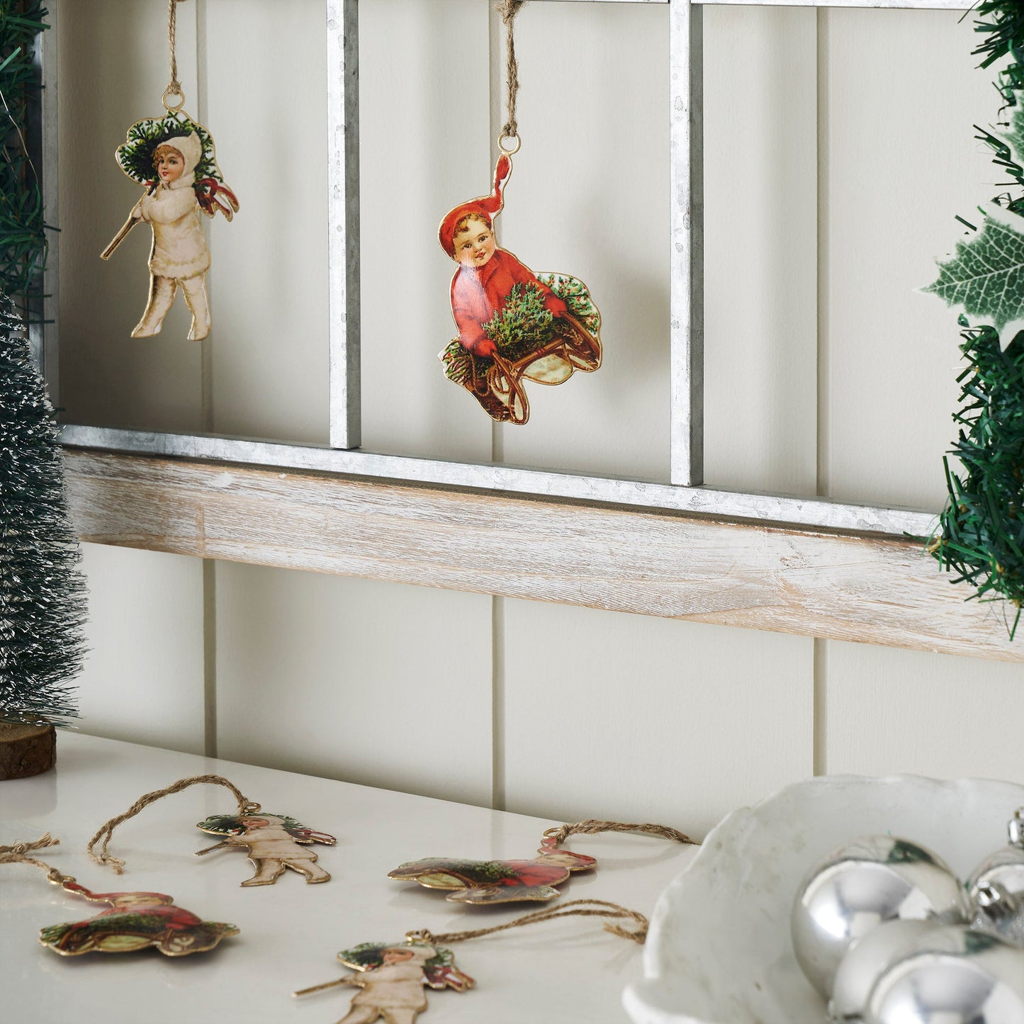 Winter Fun Metal Ornaments Set of 6 - 4/4.25 inch