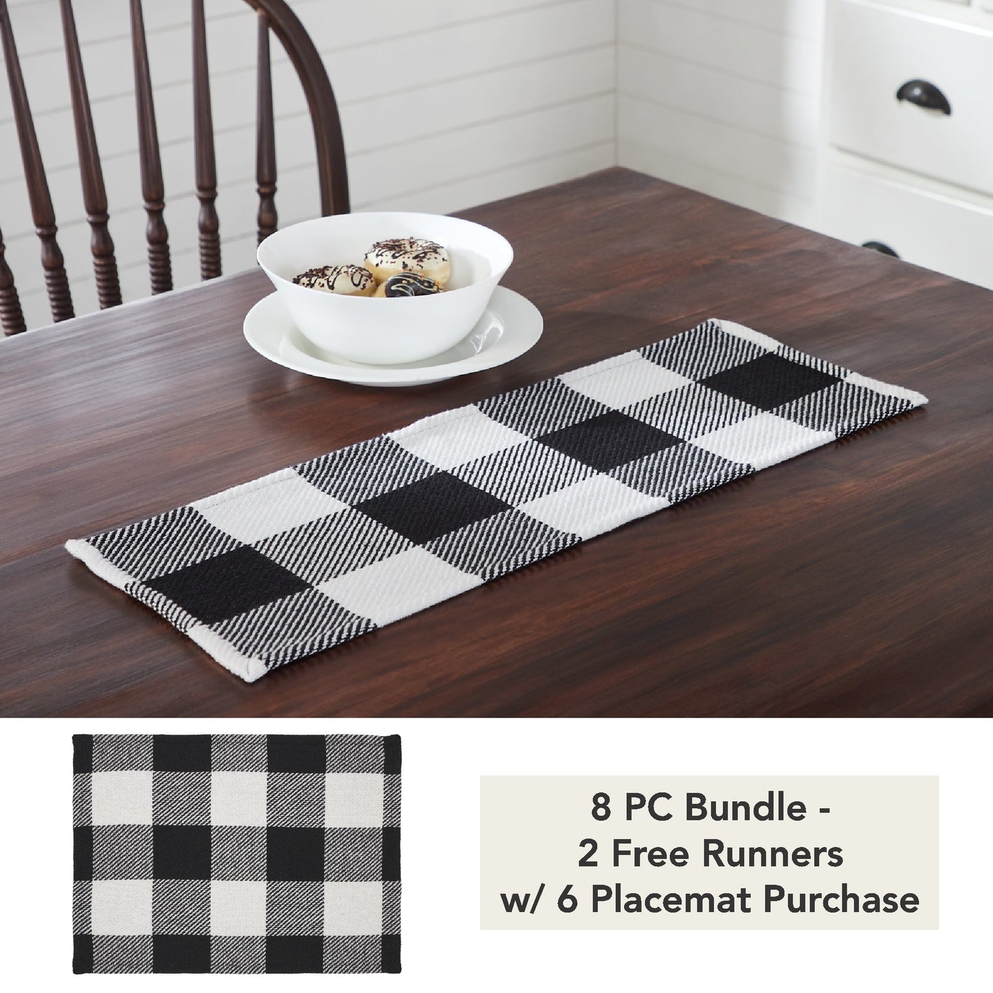 Annie Buffalo Check Black Runner (8 PC Bundle)