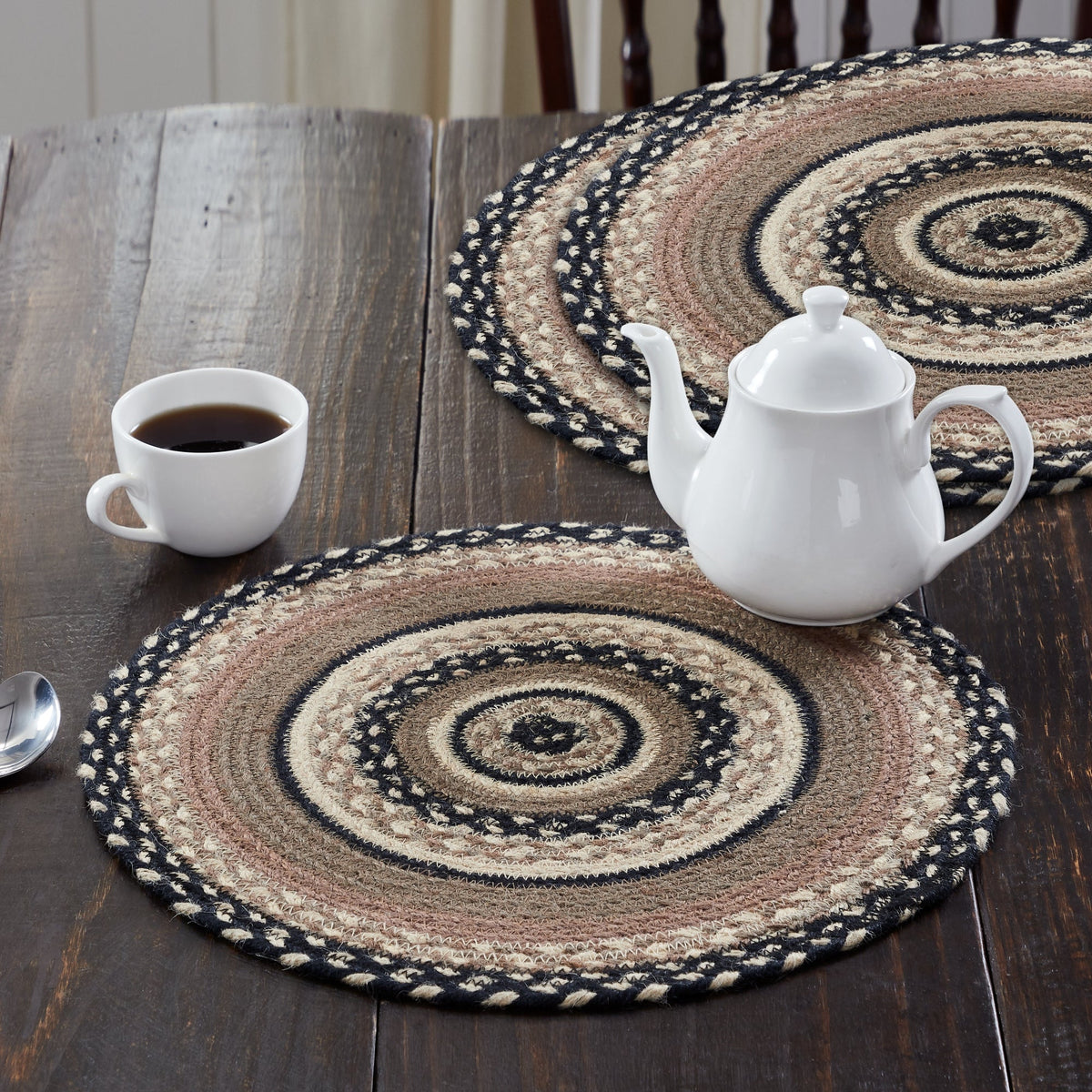 Sawyer Mill Charcoal Creme Jute Trivet Set of 3