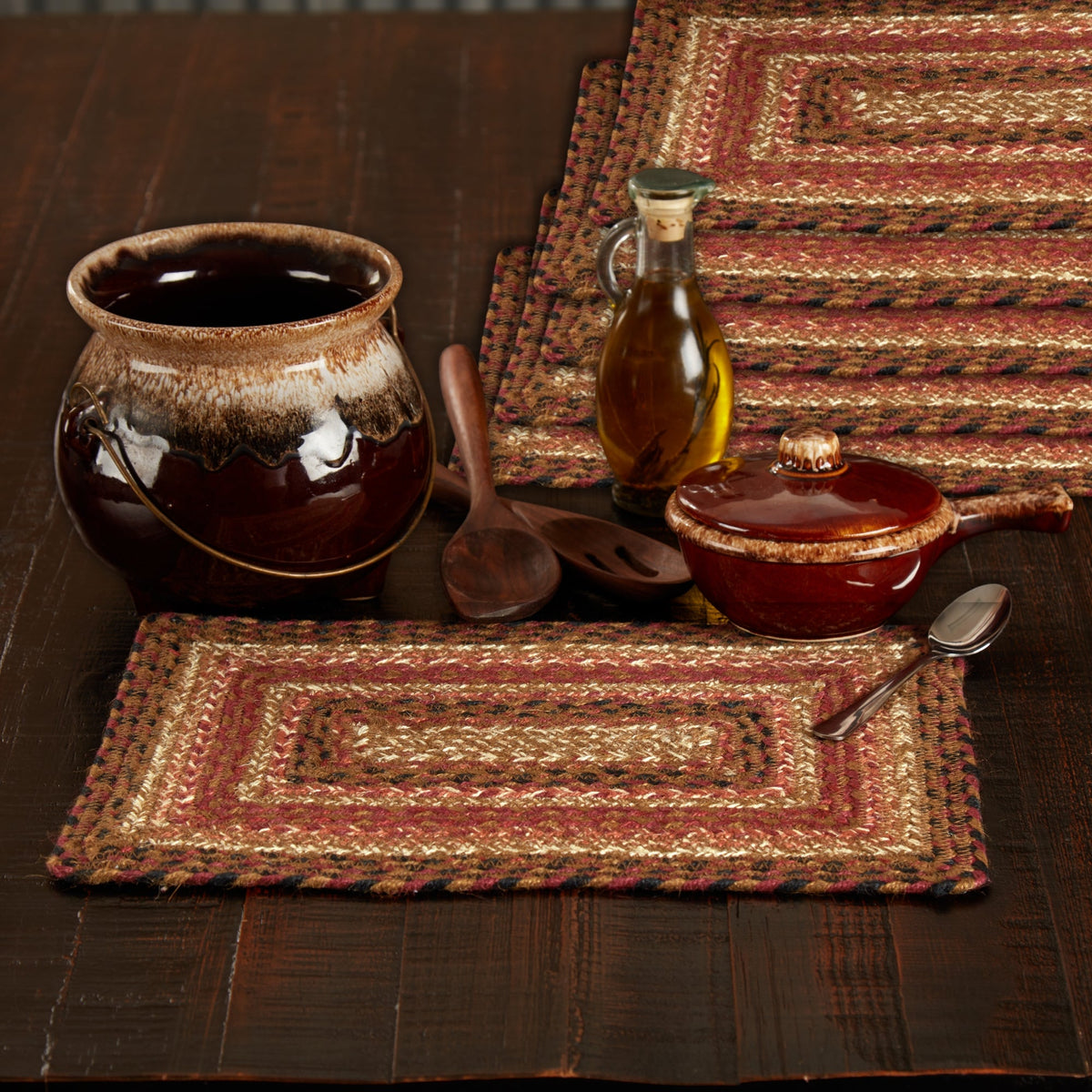 Ginger Spice Jute Rect Placemat Set of 6 10x15