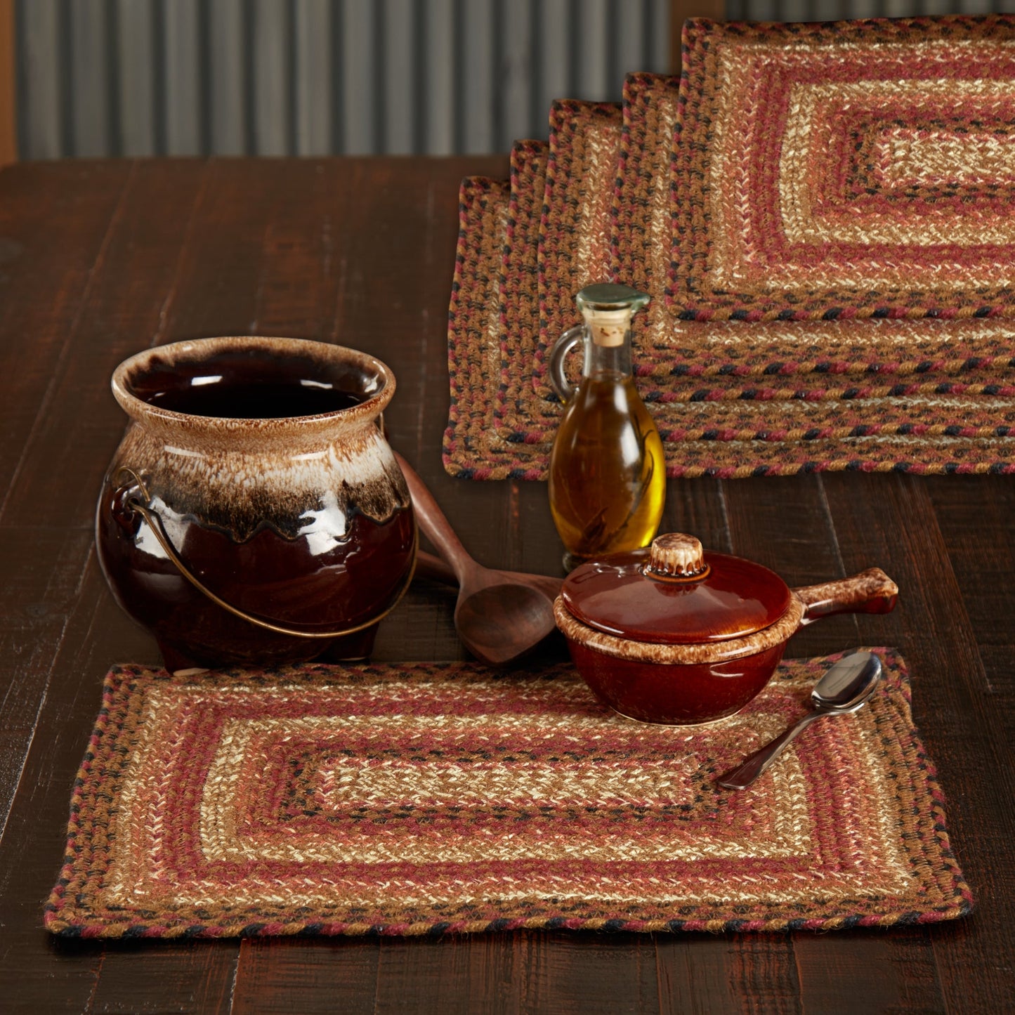 Ginger Spice Jute Rect Placemat Set of 6 12x18