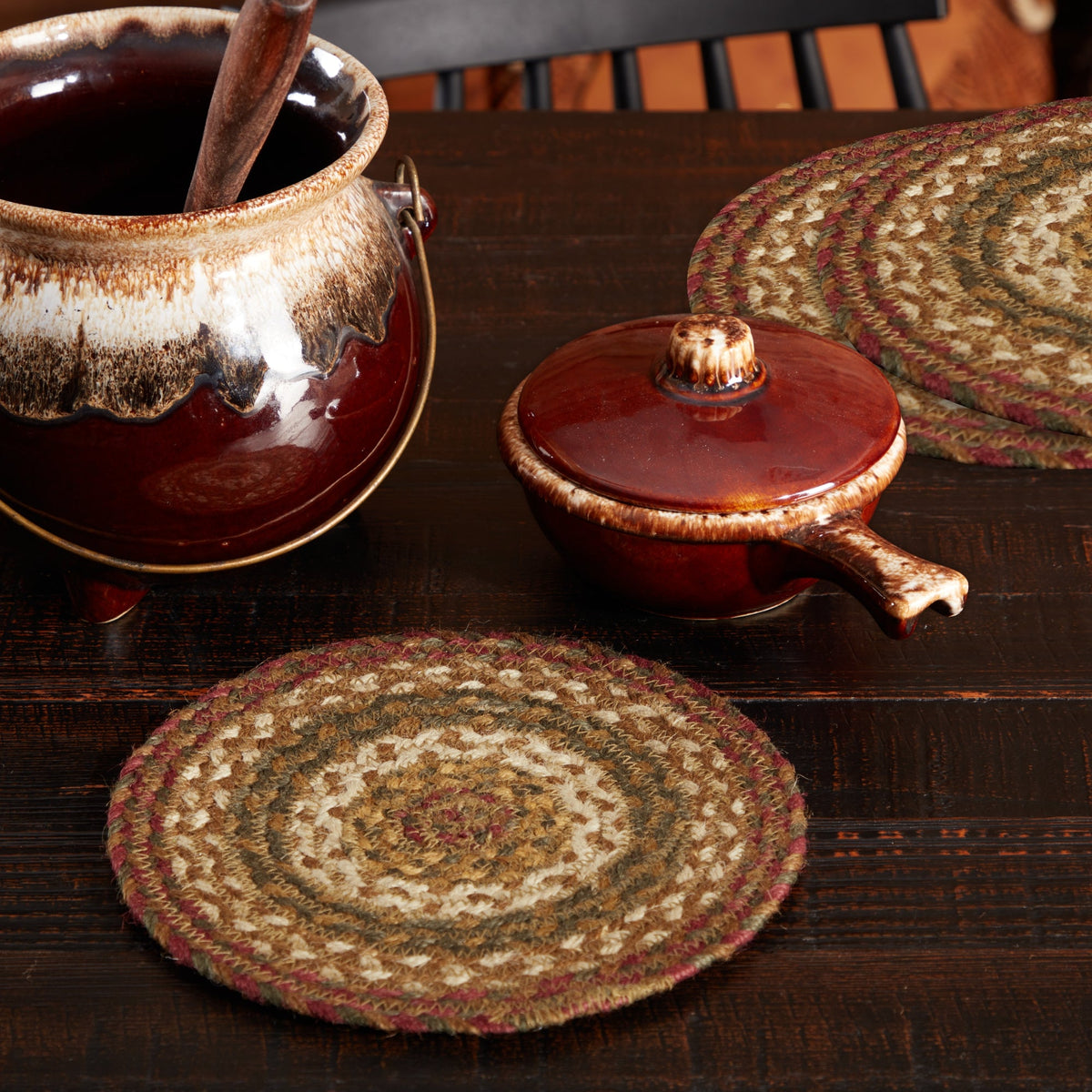 Tea Cabin Jute Trivet 8 Set of 3
