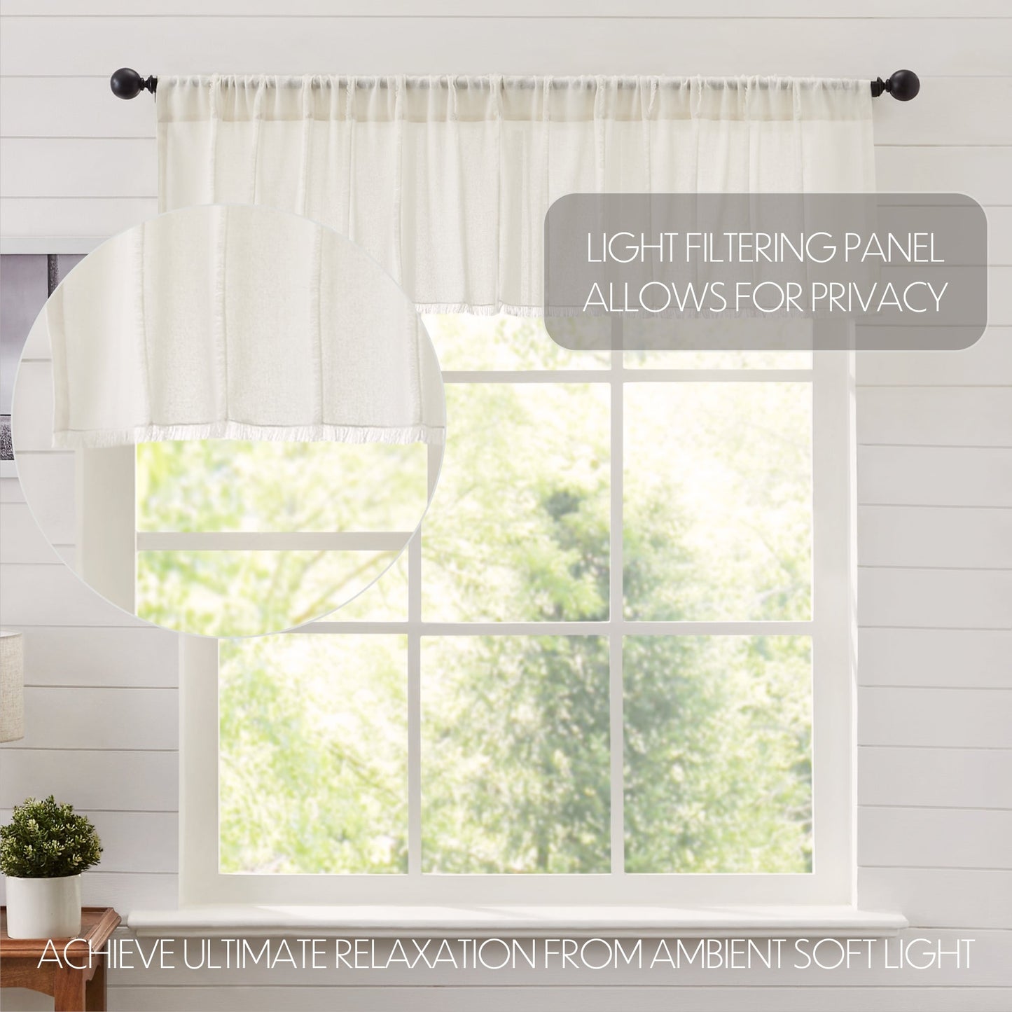 Tobacco Cloth Antique White Patchwork Valance 16x90