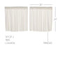 Tobacco Cloth Antique White Tier Fringed Set of 2 L24xW36
