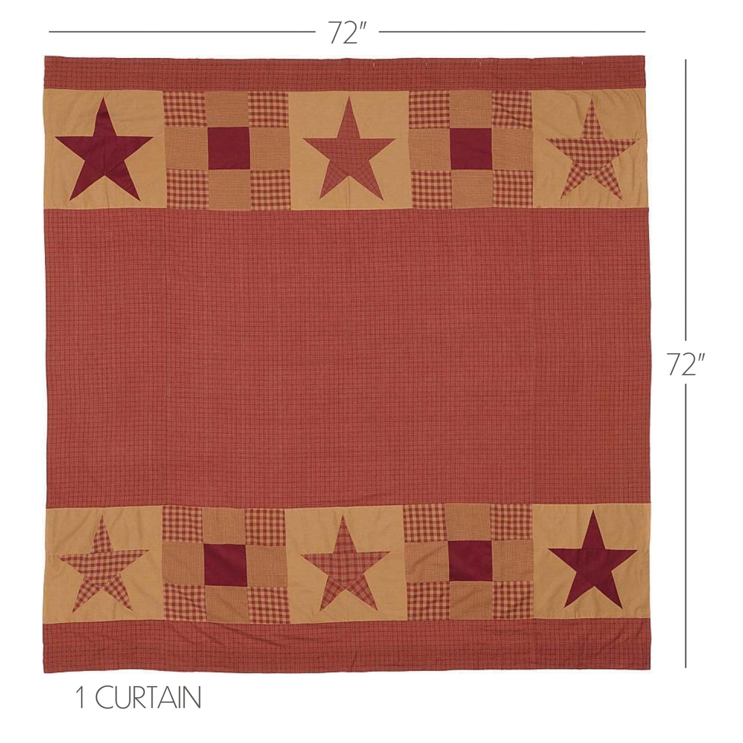 Ninepatch Star Shower Curtain w/ Patchwork Borders 72x72