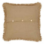 Burlap Natural Fabric Euro Sham w/ Fringed Ruffle 26x26